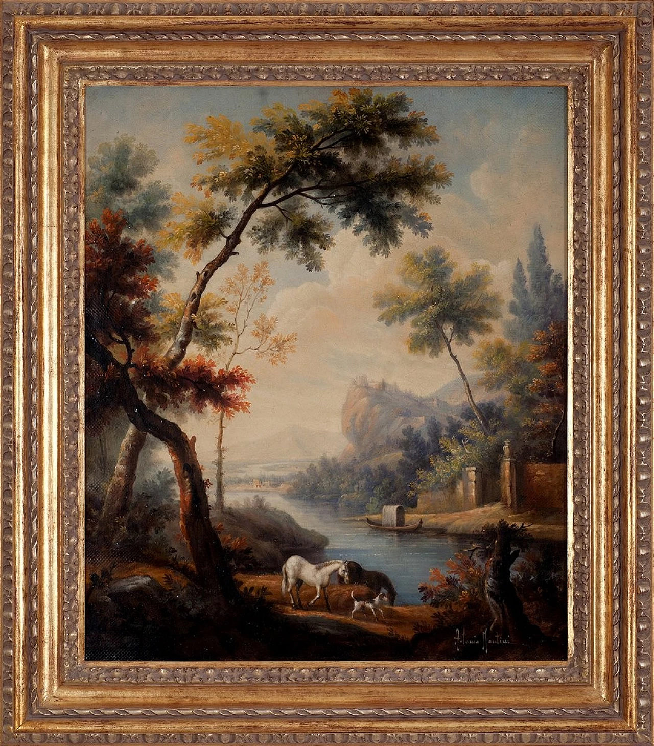 Paesaggio di Antonio Montini, incorniciato, anni 2000 7