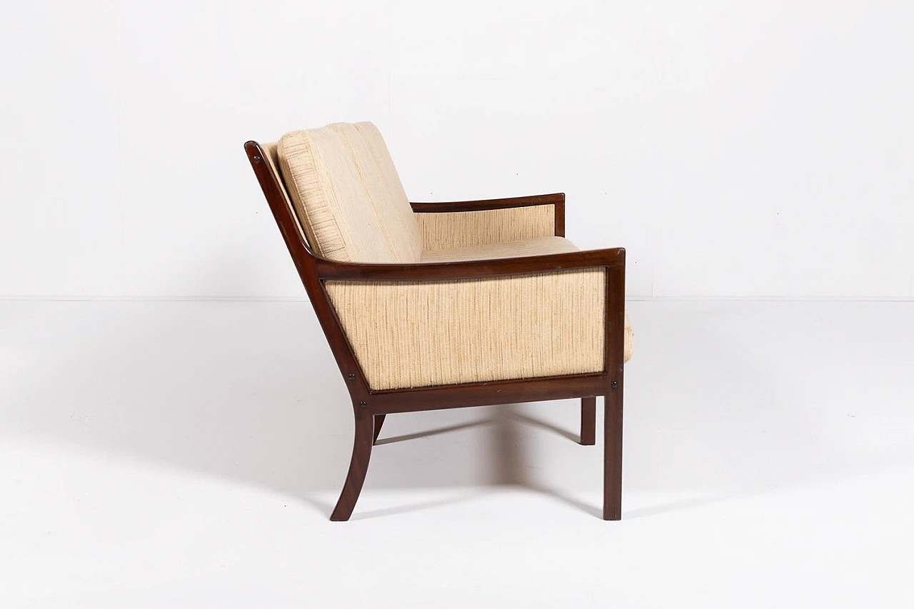 Divano in legno e lana di Ole Wanscher per P. Jeppensen, anni '60 6