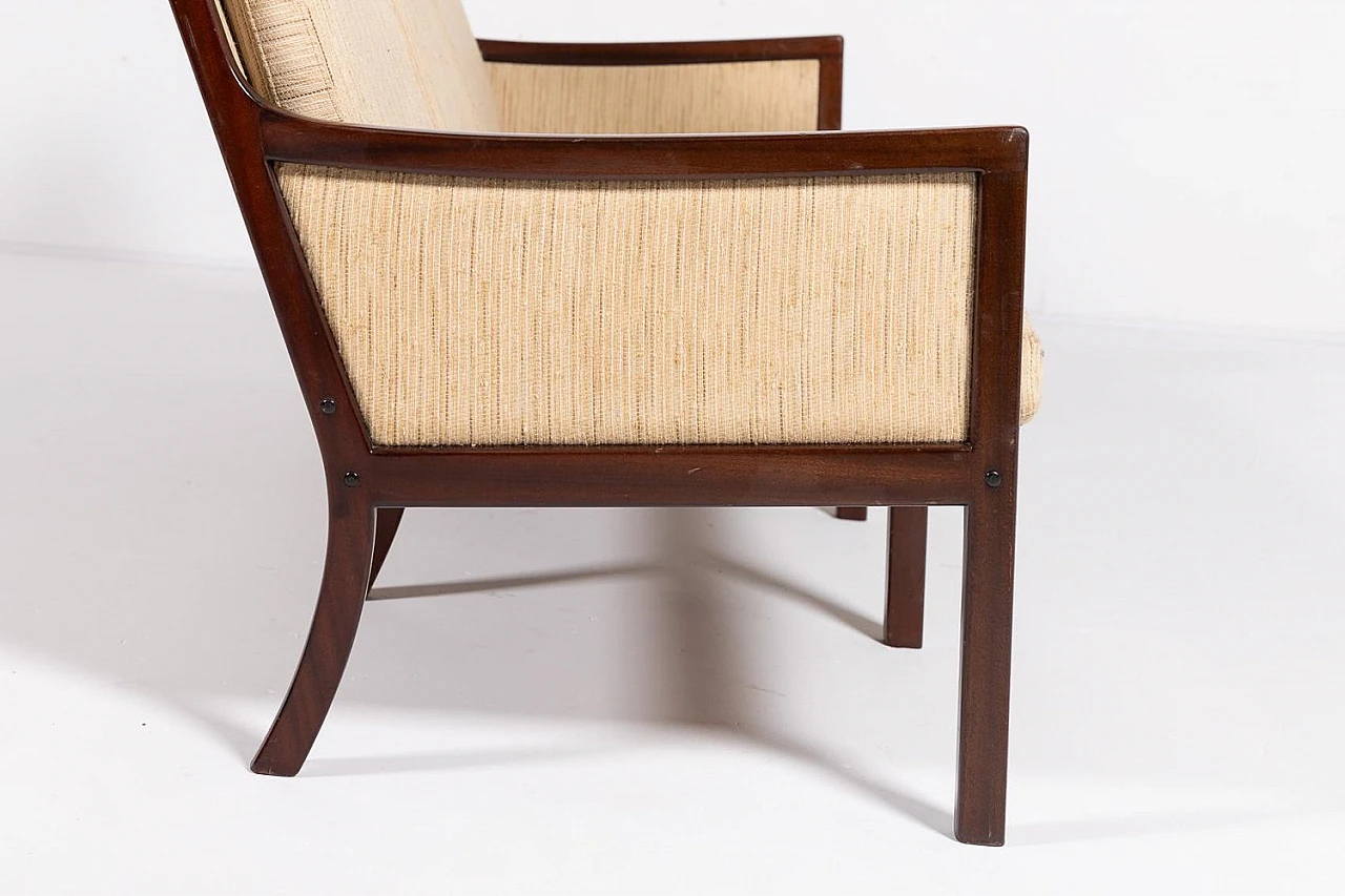 Divano in legno e lana di Ole Wanscher per P. Jeppensen, anni '60 7