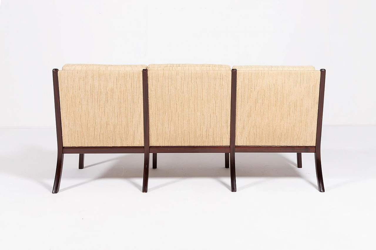 Divano in legno e lana di Ole Wanscher per P. Jeppensen, anni '60 9