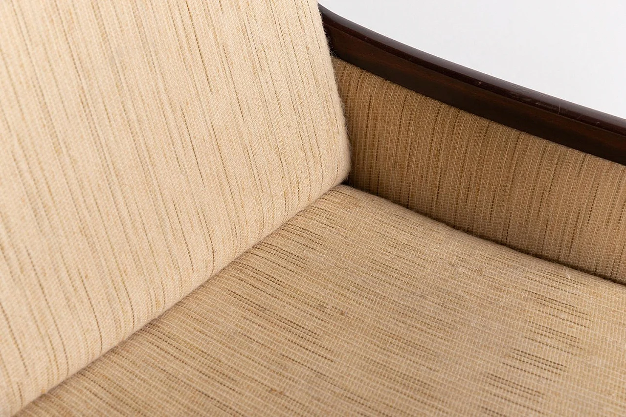 Divano in legno e lana di Ole Wanscher per P. Jeppensen, anni '60 11