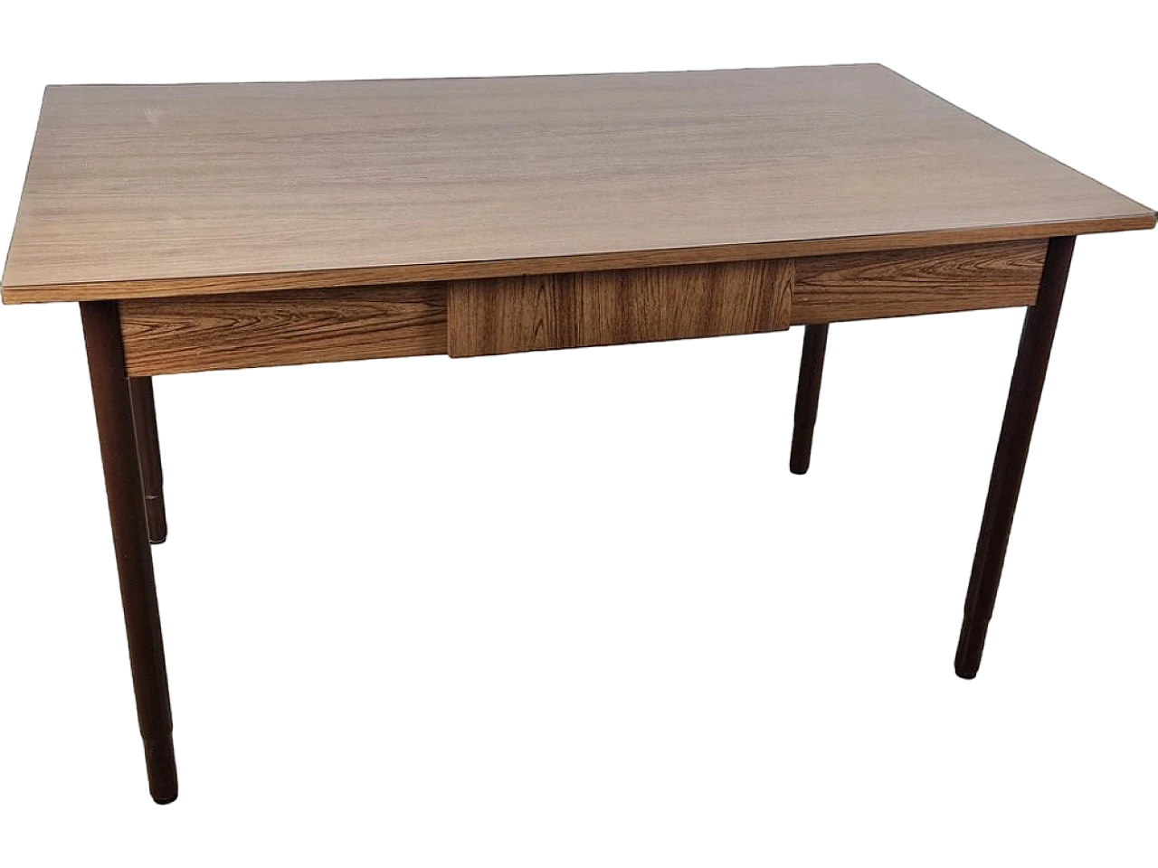 Tavolo da pranzo in formica con cassetto e gambe in metallo, anni '70 22