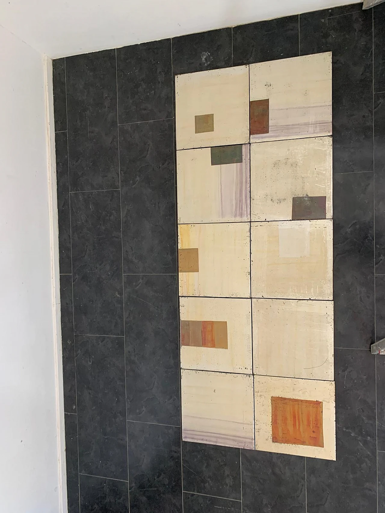 Pannelli in metallo policromo iridescente, anni '80, set di 10 1