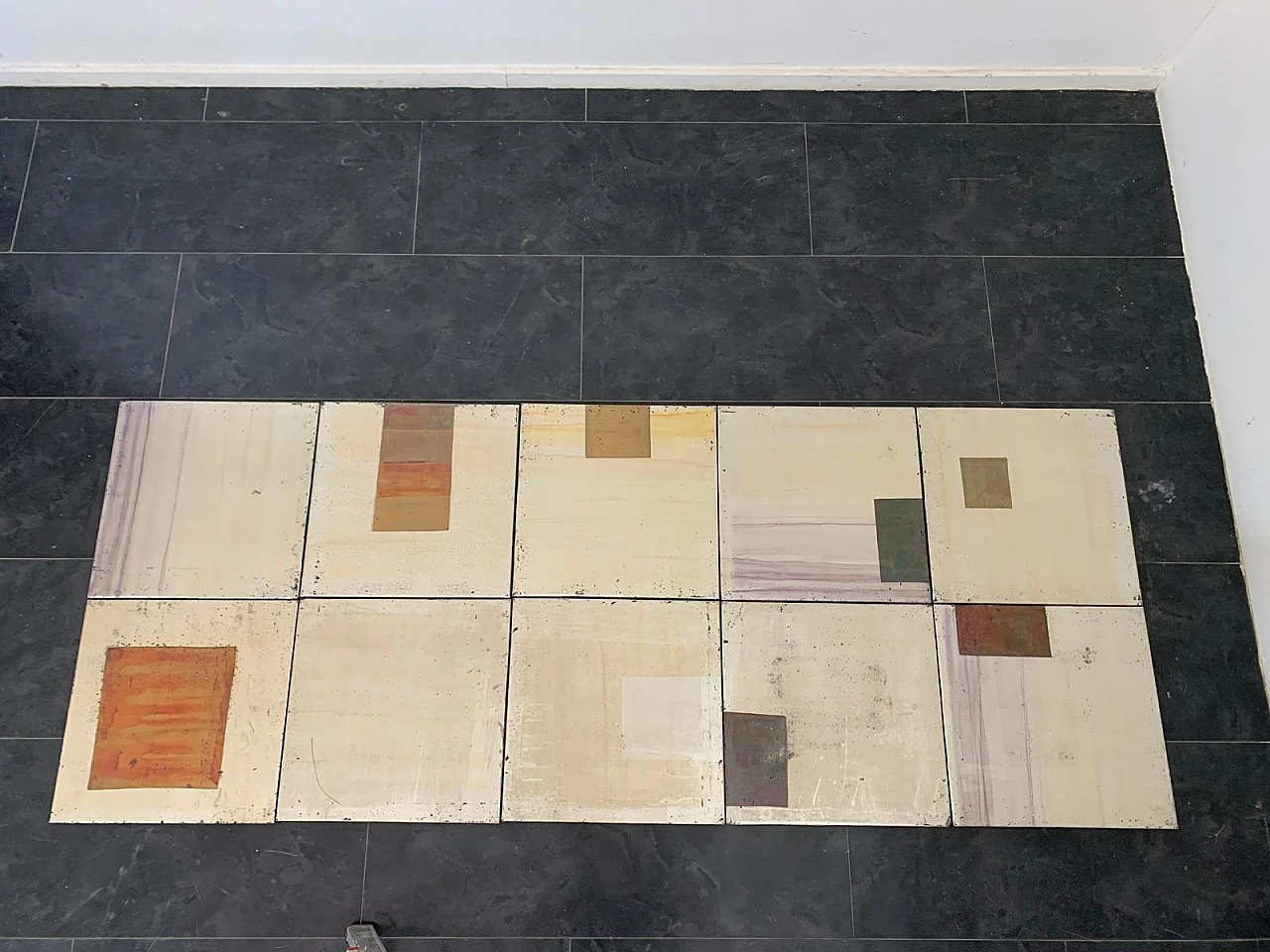 Pannelli in metallo policromo iridescente, anni '80, set di 10 2