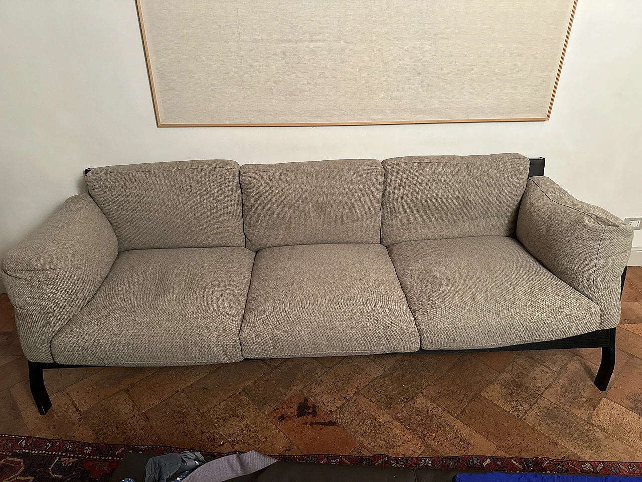 Eloro sofa in wood and leather by Cassina, late 20th century 1