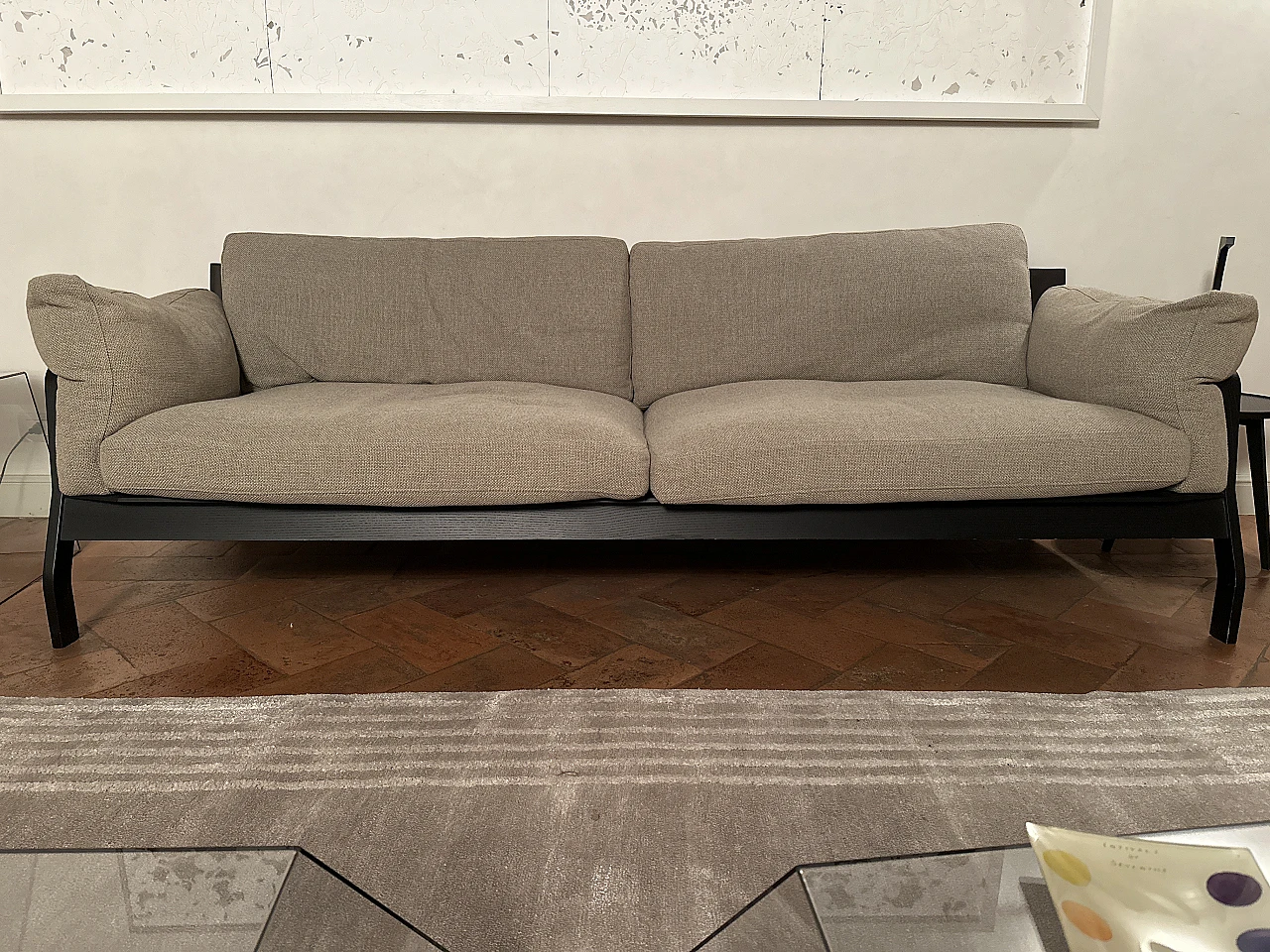 Divano Eloro in legno e tessuto di Cassina, fine '900 2