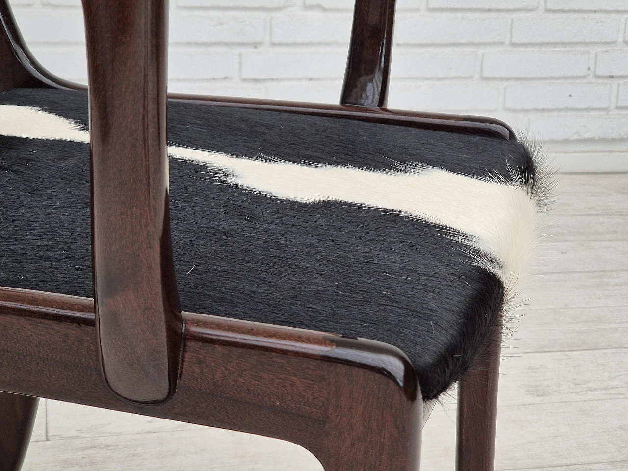 Danish mahogany and cowhide armchair by Ole Wanscher, 1960s 3