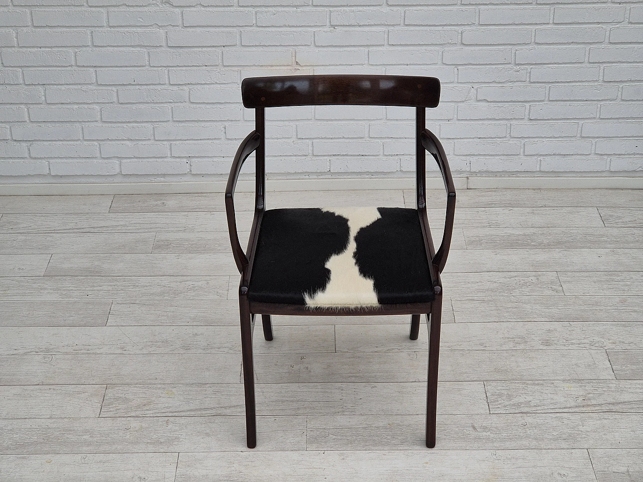 Danish mahogany and cowhide armchair by Ole Wanscher, 1960s 8