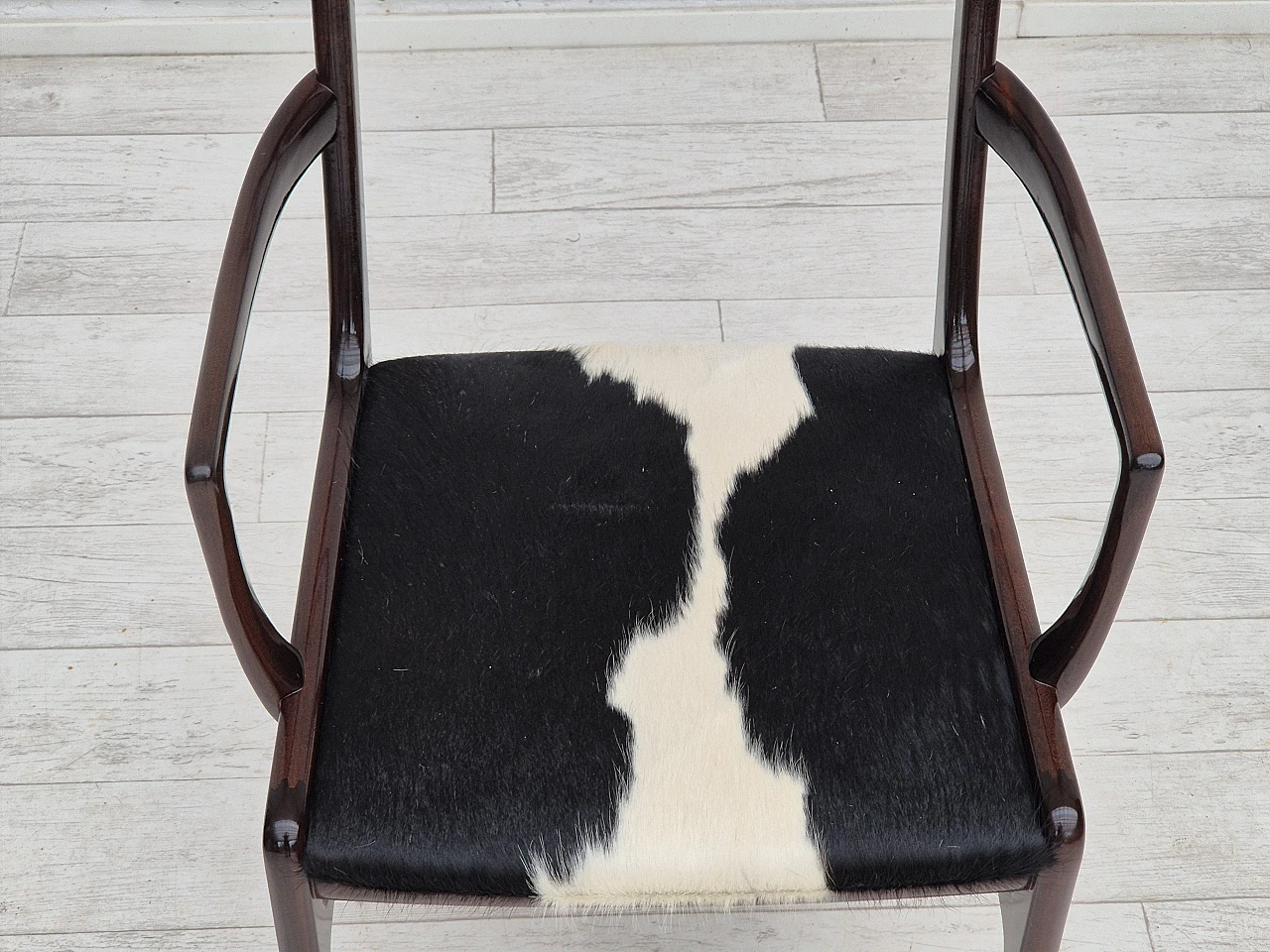 Danish mahogany and cowhide armchair by Ole Wanscher, 1960s 9