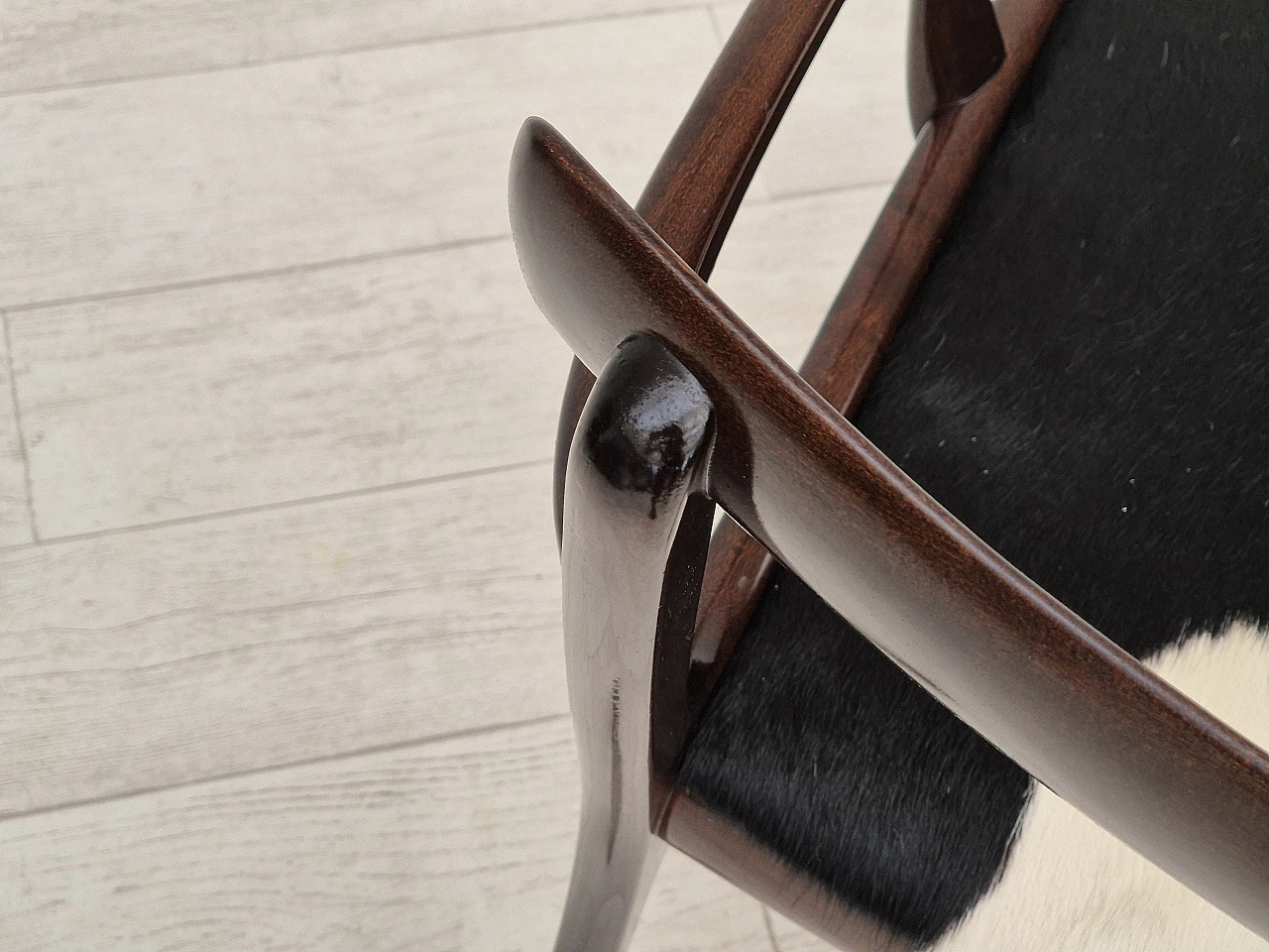 Danish mahogany and cowhide armchair by Ole Wanscher, 1960s 15