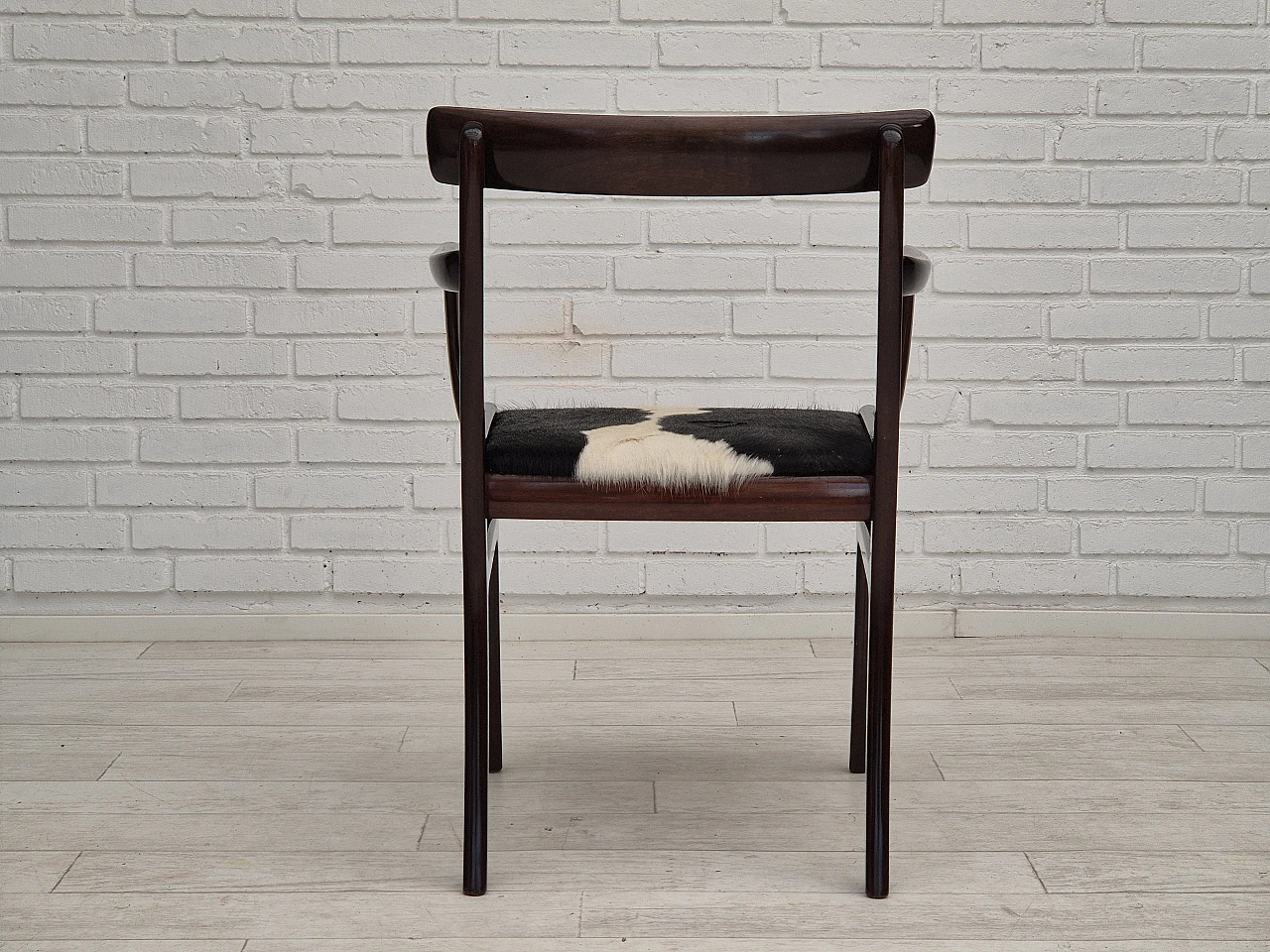 Danish mahogany and cowhide armchair by Ole Wanscher, 1960s 16