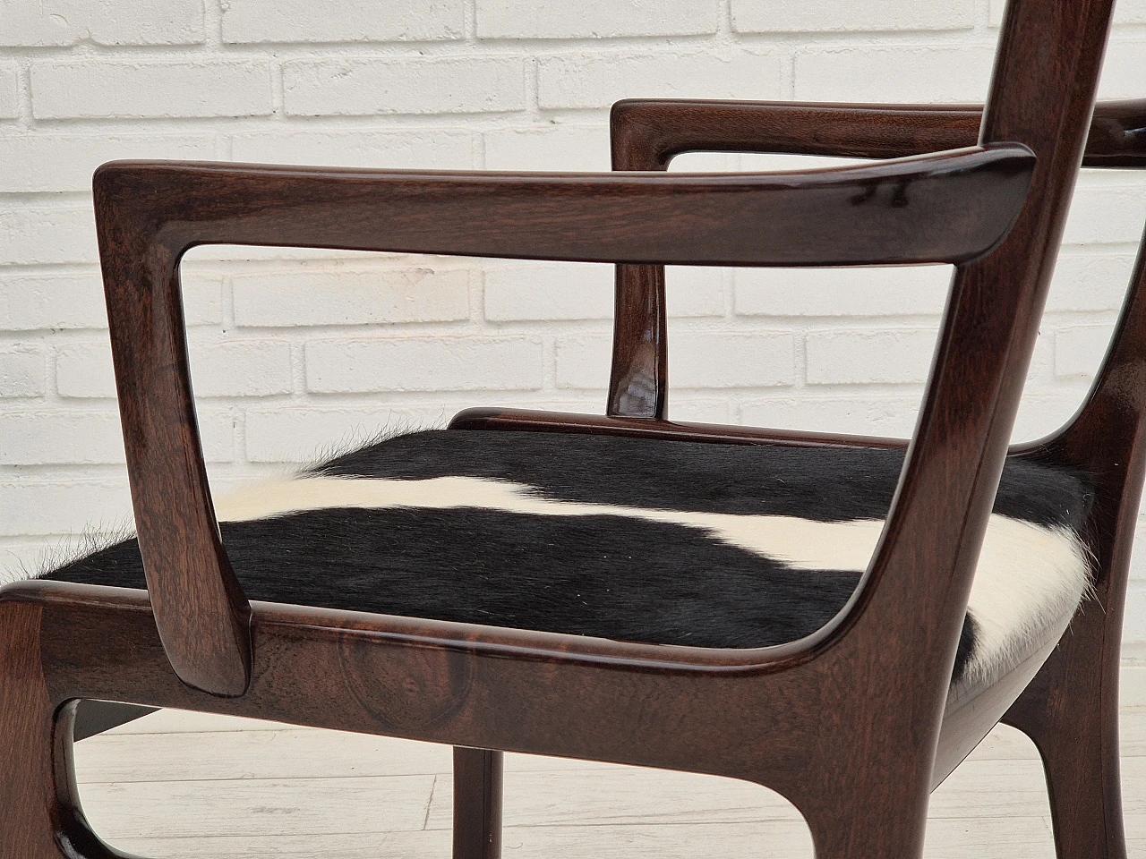 Danish mahogany and cowhide armchair by Ole Wanscher, 1960s 17