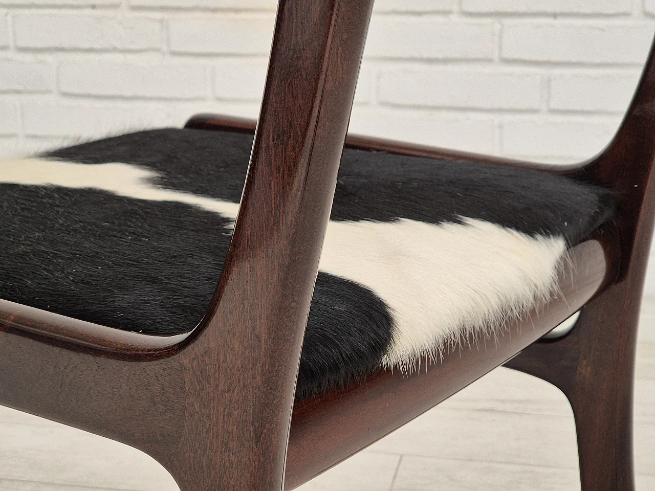 Danish mahogany and cowhide armchair by Ole Wanscher, 1960s 18
