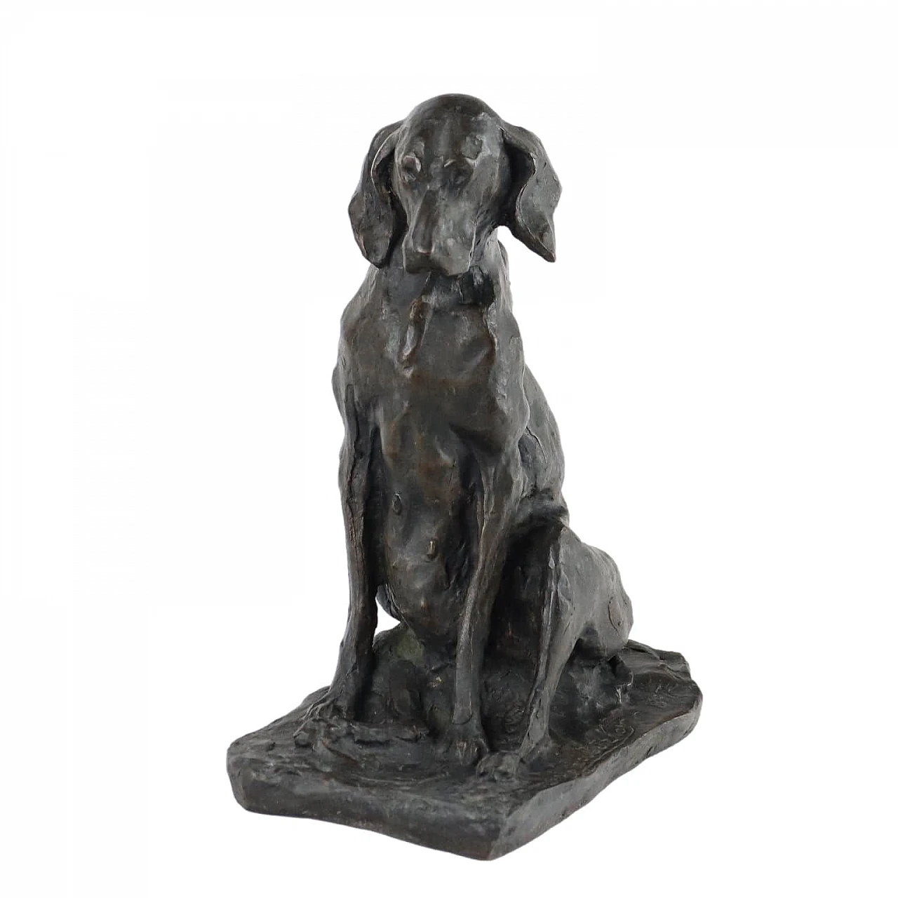 Paul Petrovitch Troubetzkoy, Sitting dog, bronze sculpture 1