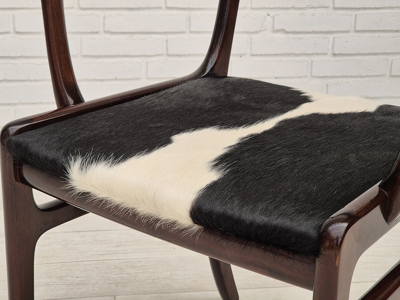Danish mahogany and cowhide armchair by Ole Wanscher, 1960s 19