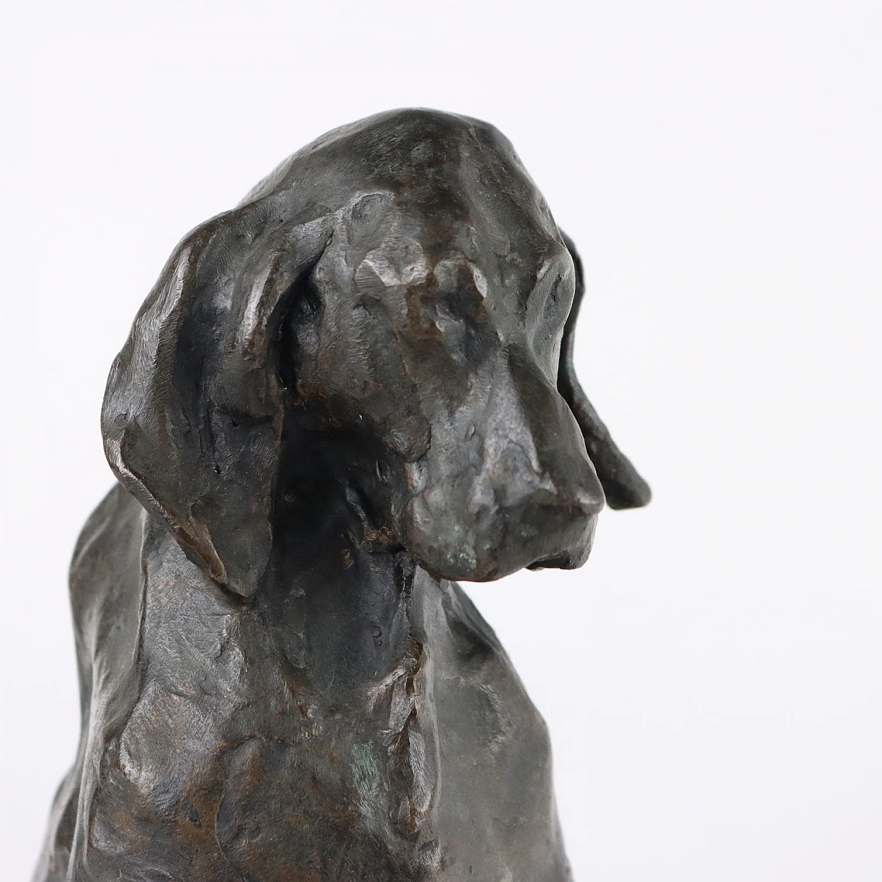 Paul Petrovitch Troubetzkoy, Sitting dog, bronze sculpture 3