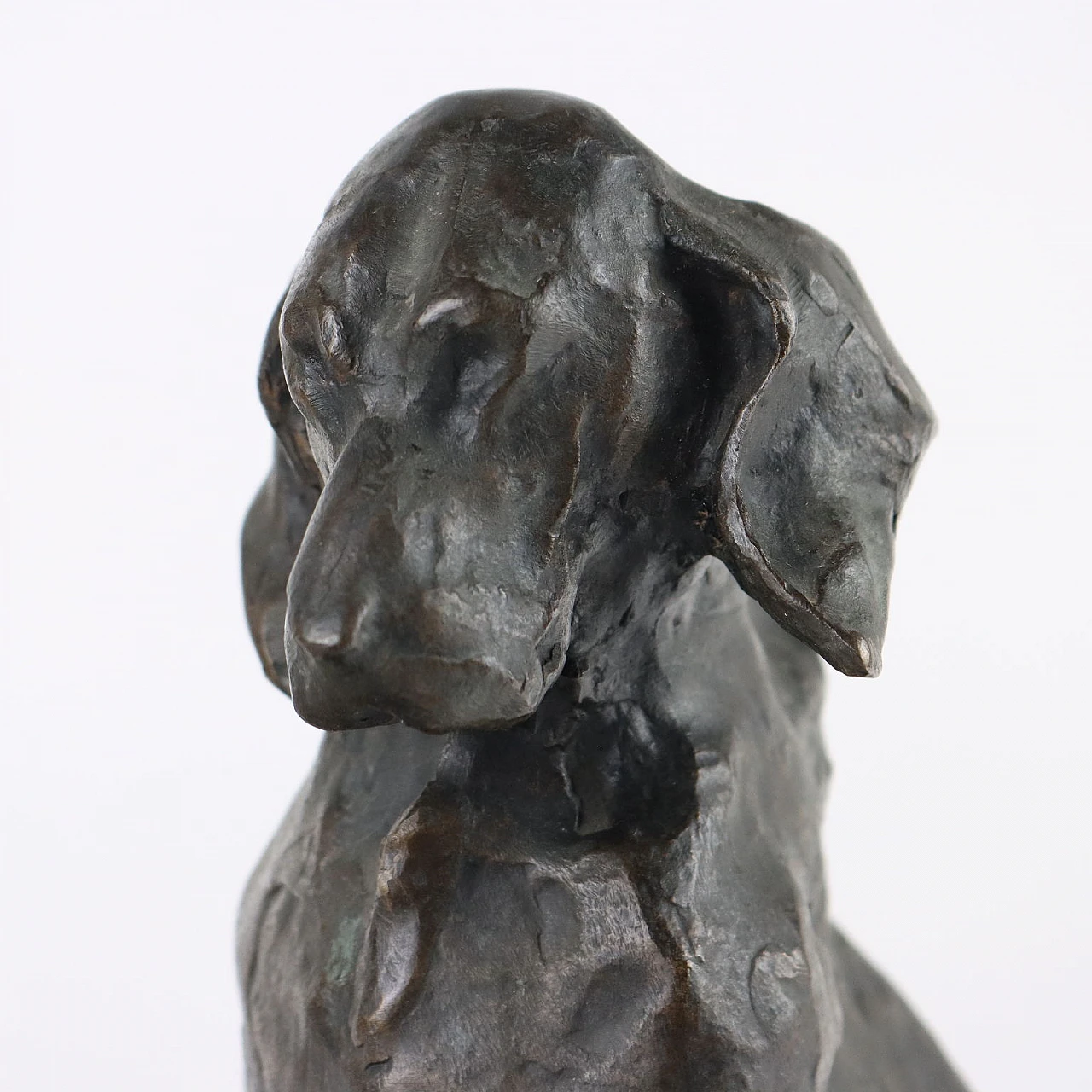 Paul Petrovitch Troubetzkoy, Sitting dog, bronze sculpture 4