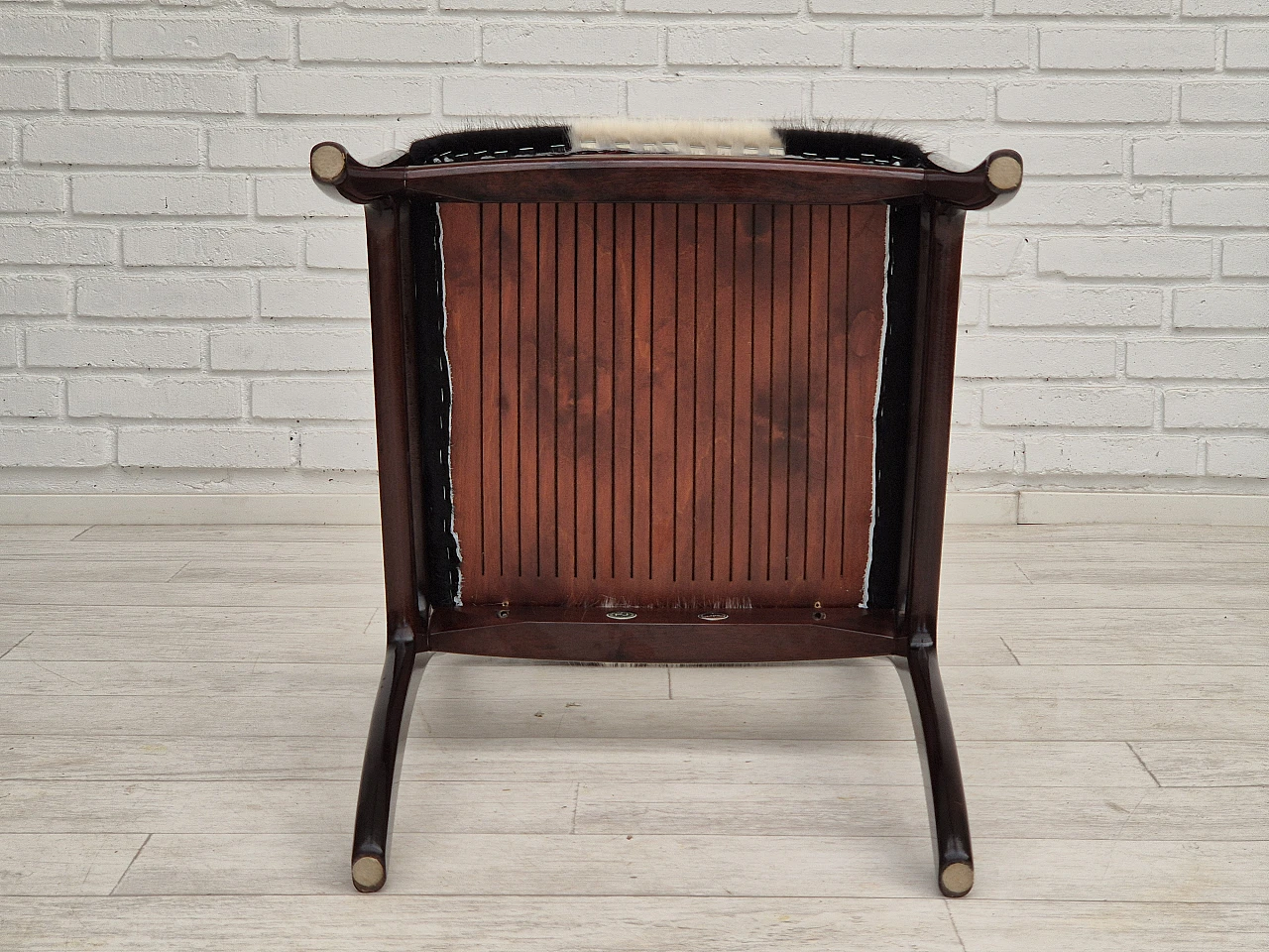 Danish mahogany and cowhide armchair by Ole Wanscher, 1960s 20
