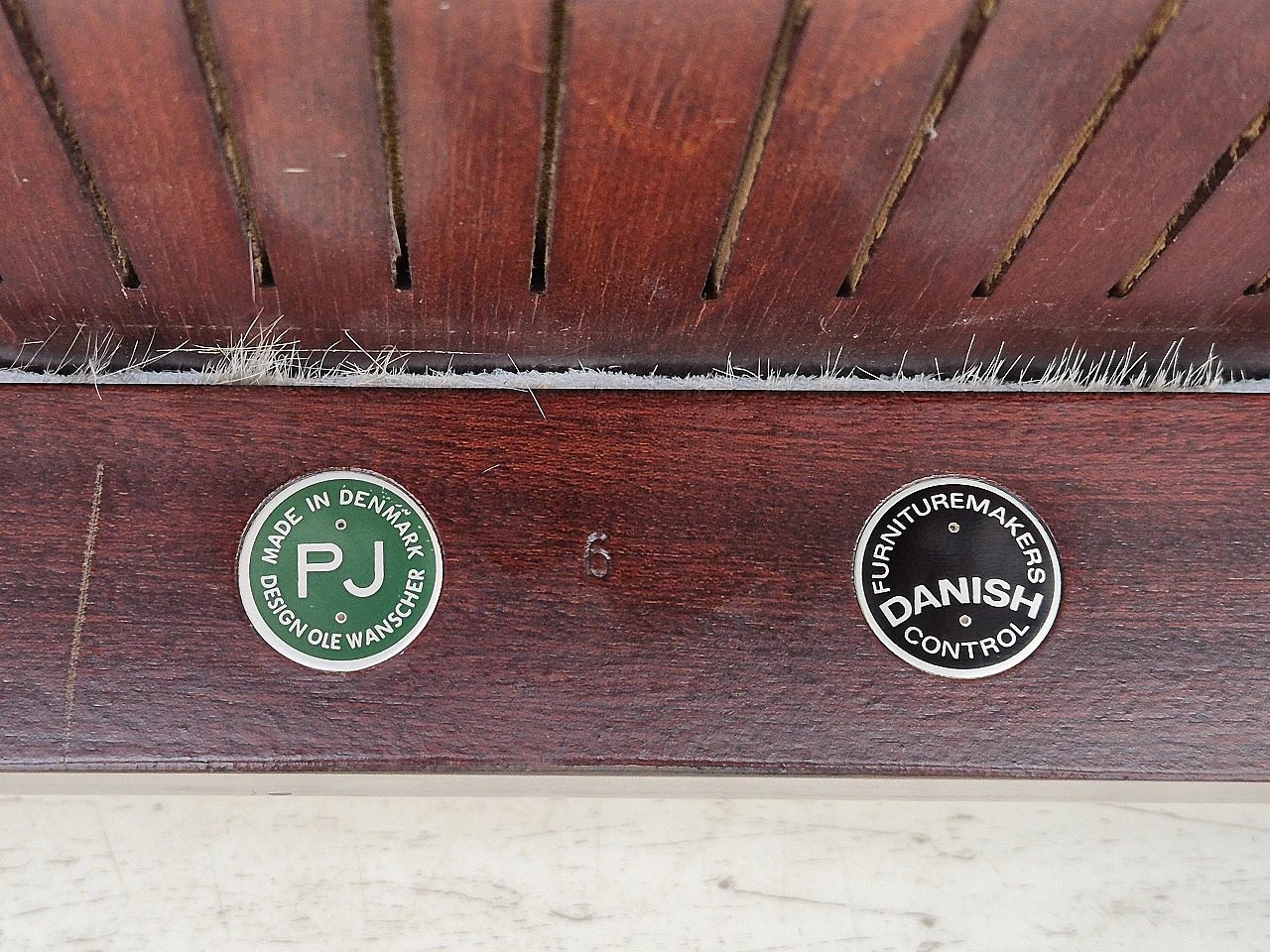 Danish mahogany and cowhide armchair by Ole Wanscher, 1960s 21