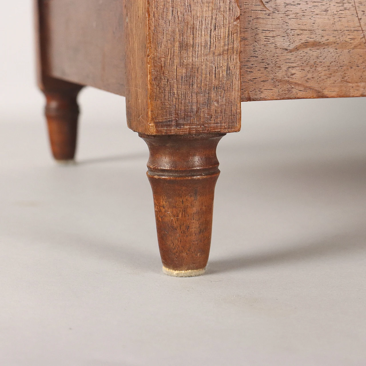 Modellino di letto in mogano e tessuto, fine '800 5