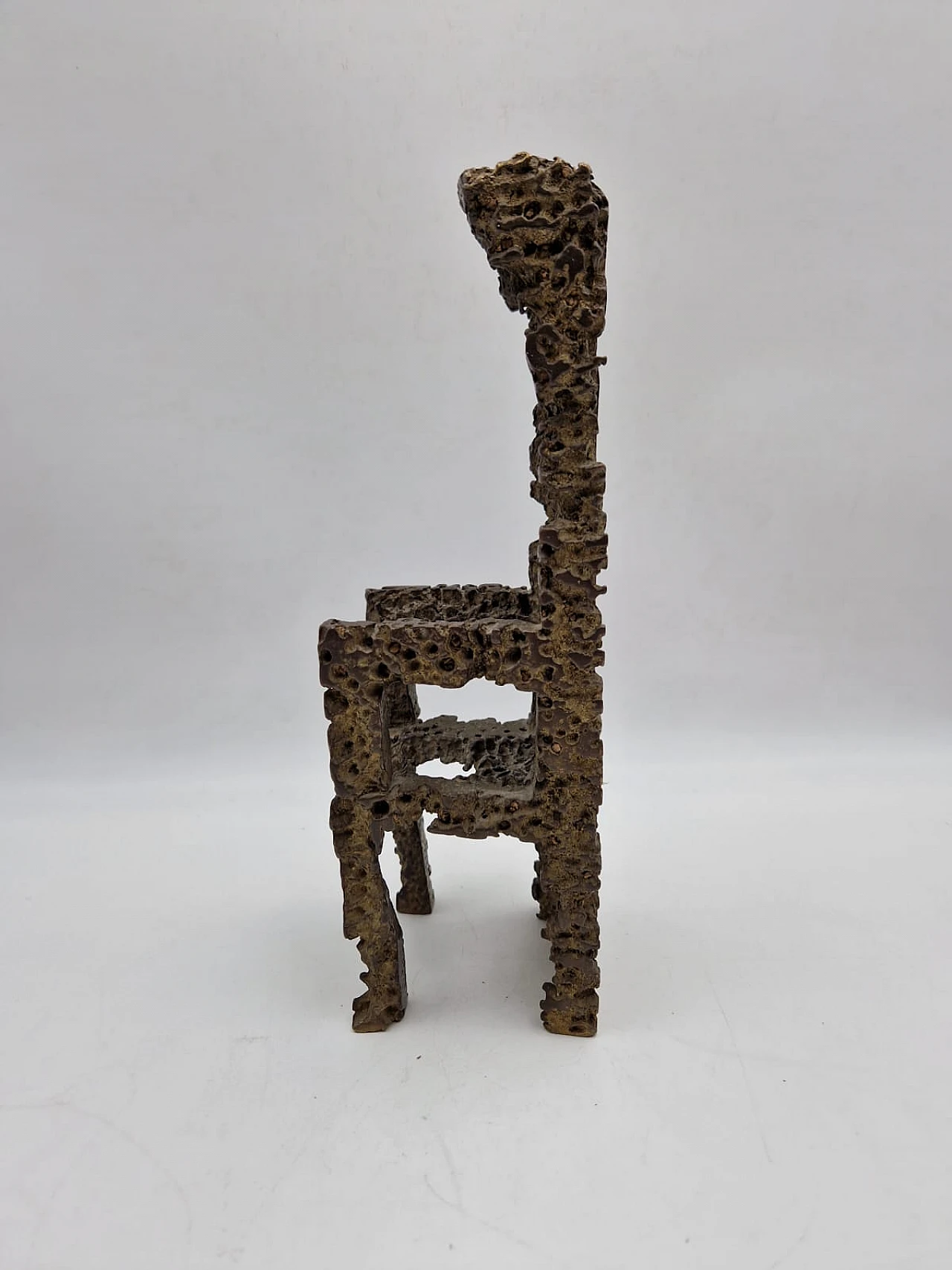 Poltrona scultura Urano Palma in bronzo, Anni '80 1