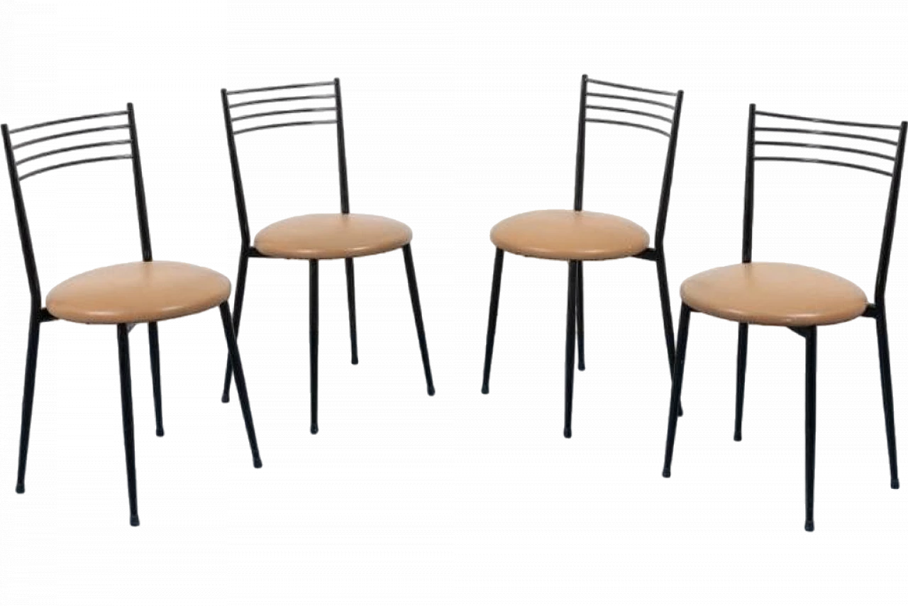 4 vintage Italian bistro chairs, 1970s 10