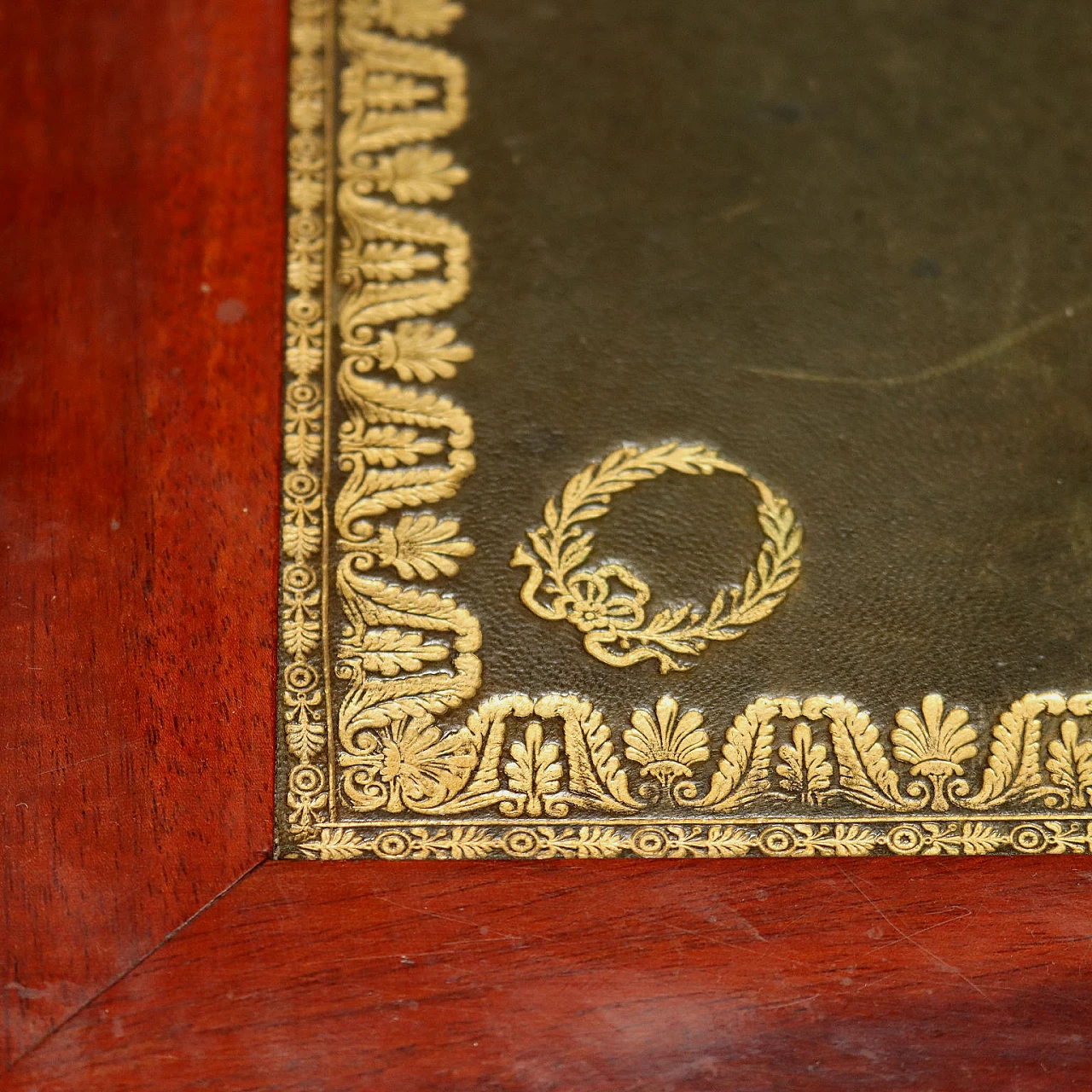 Scrivania Bureau Plat in stile Impero in mogano impiallacciato 4