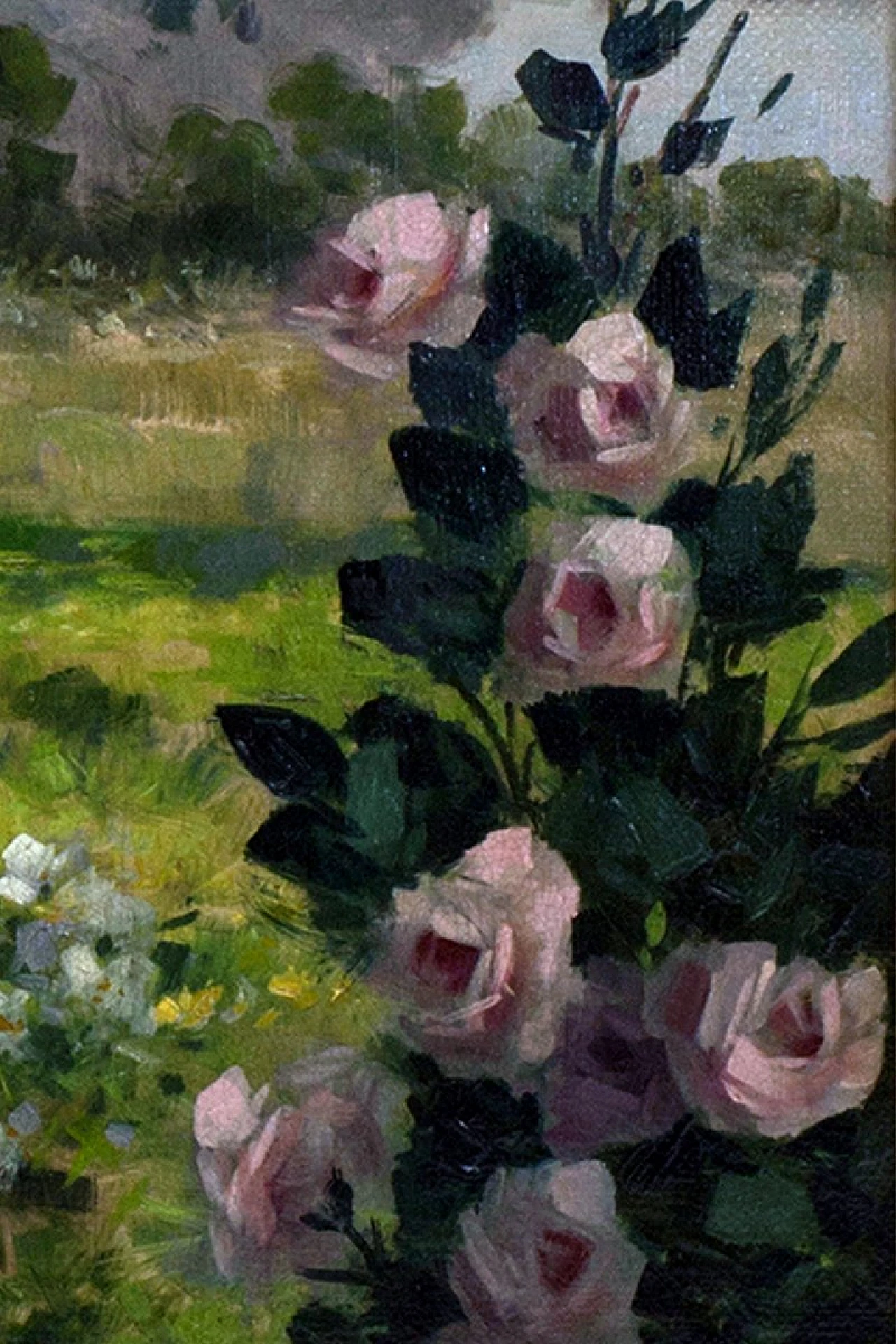 Giardino di Antonio Celli, olio su tela con cornice, anni 2000 5