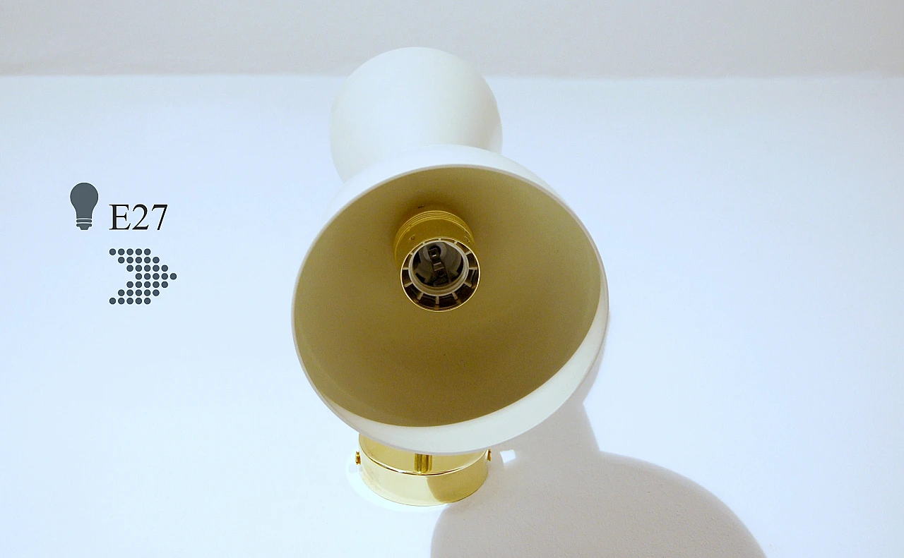 White lacquered metal and brass wall light by Deyroo Lighting 13