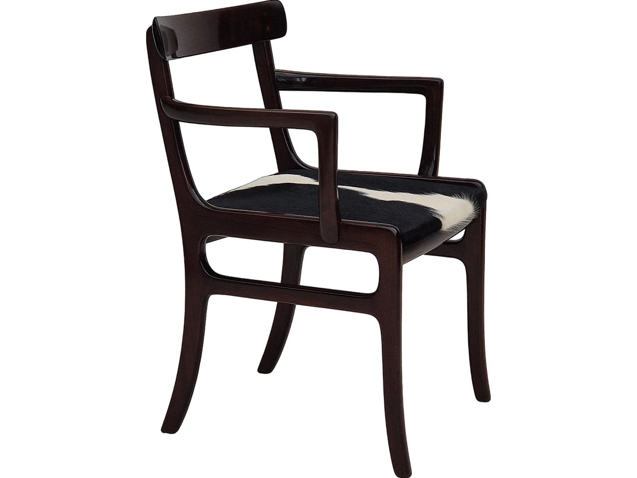 Danish mahogany and cowhide armchair by Ole Wanscher, 1960s 24
