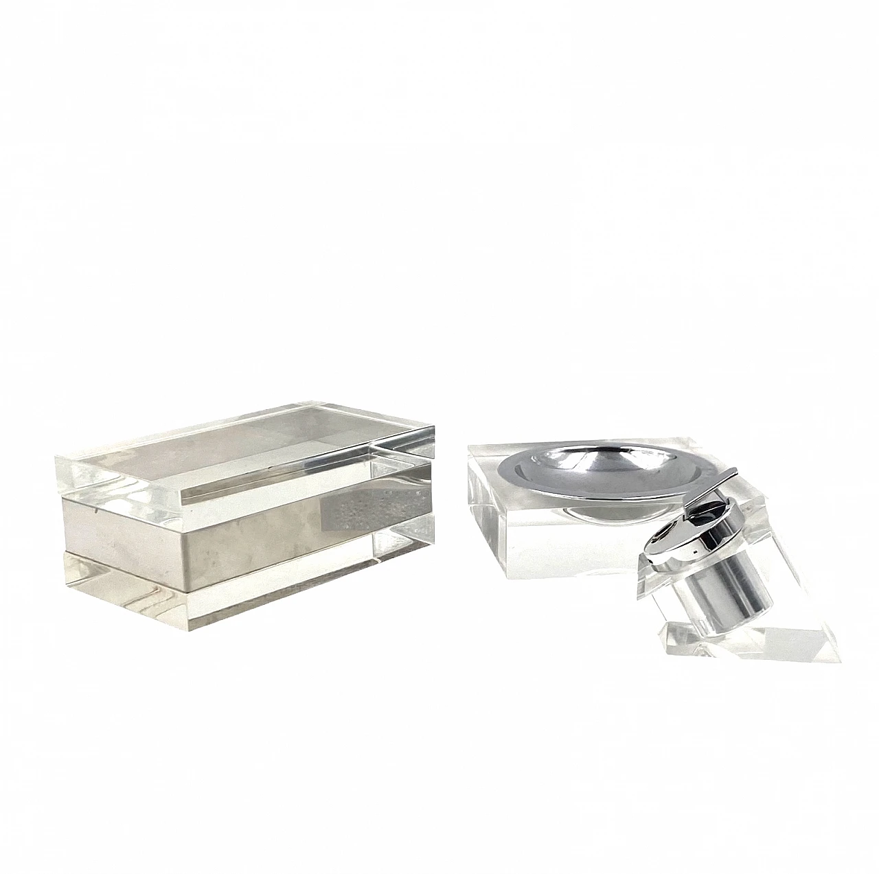 Hollywood regency lucite tuxedo set, Guzzini Italy 1970 4