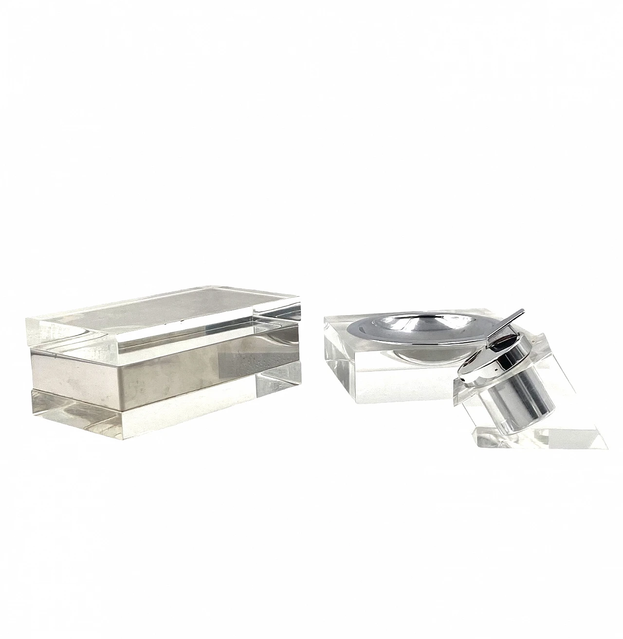 Hollywood regency lucite tuxedo set, Guzzini Italy 1970 5