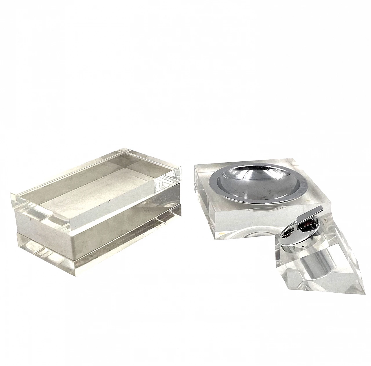 Hollywood regency lucite tuxedo set, Guzzini Italy 1970 6