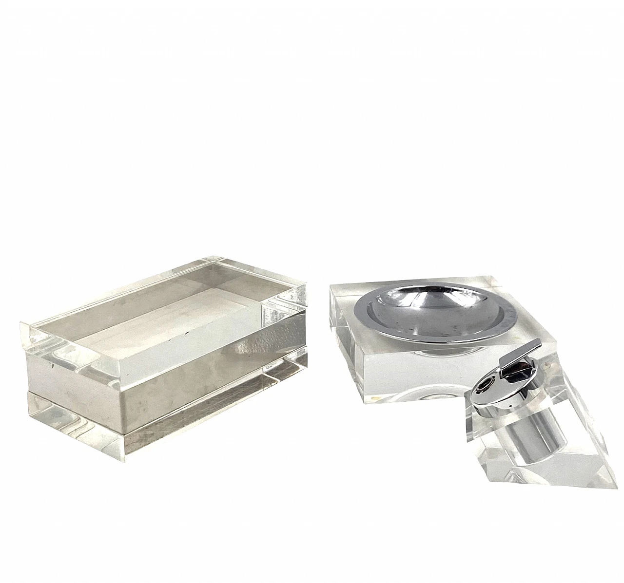 Hollywood regency lucite tuxedo set, Guzzini Italy 1970 7