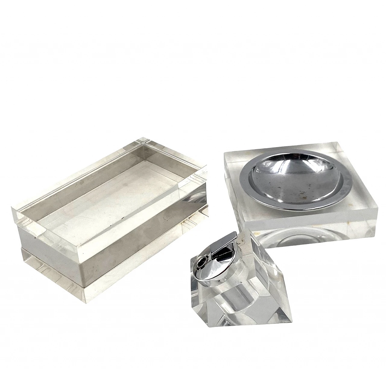 Hollywood regency lucite tuxedo set, Guzzini Italy 1970 9