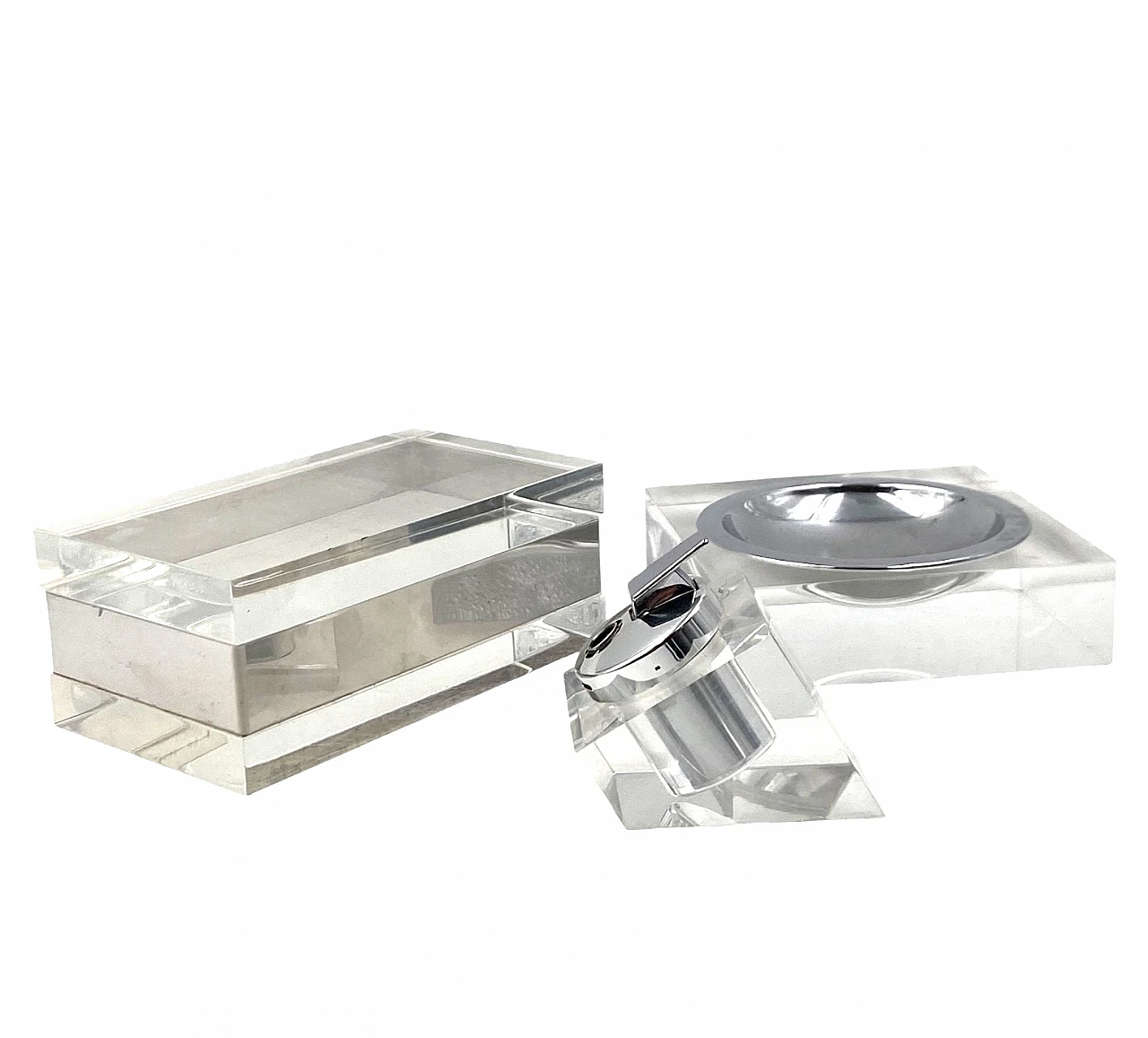 Hollywood regency lucite tuxedo set, Guzzini Italy 1970 11