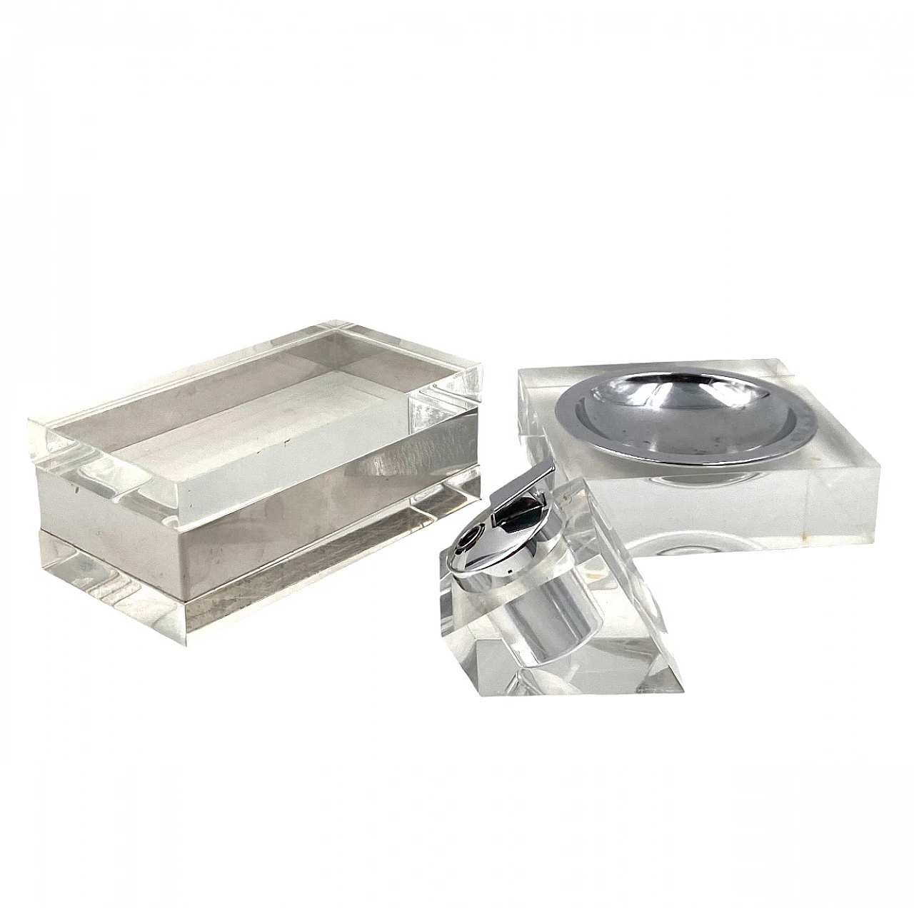 Hollywood regency lucite tuxedo set, Guzzini Italy 1970 14