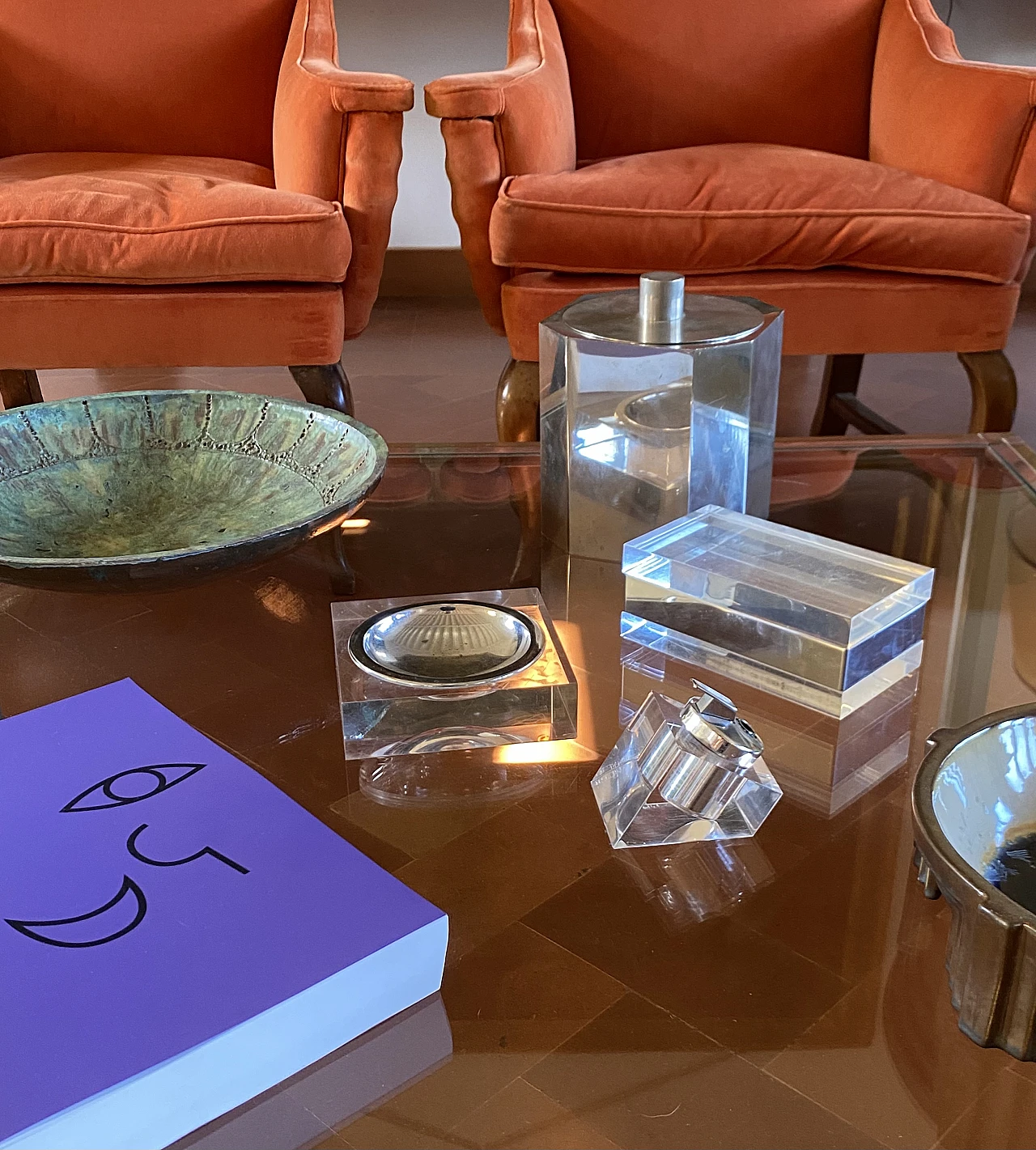 Hollywood regency lucite tuxedo set, Guzzini Italy 1970 19