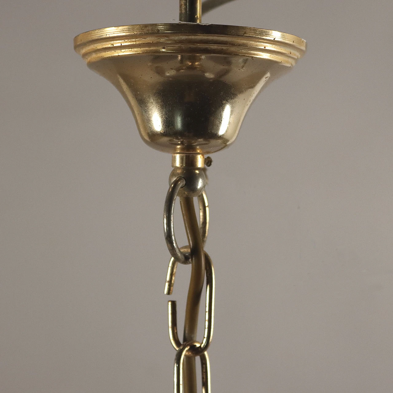 Metal chandelier with smoked glass pendants by Vistosi, 1970s 4