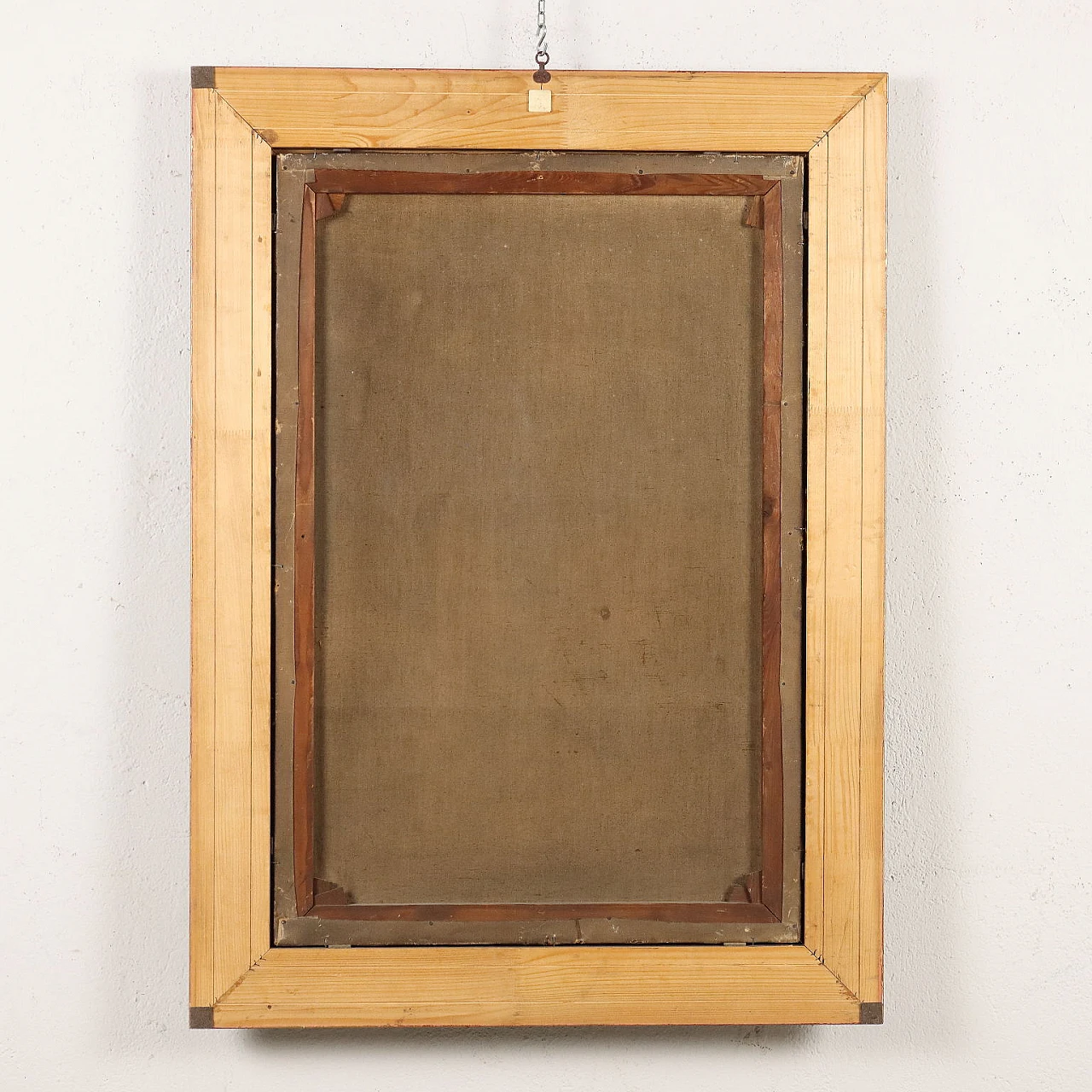 Paesaggio boschivo con casolari, olio su tela, '800 10