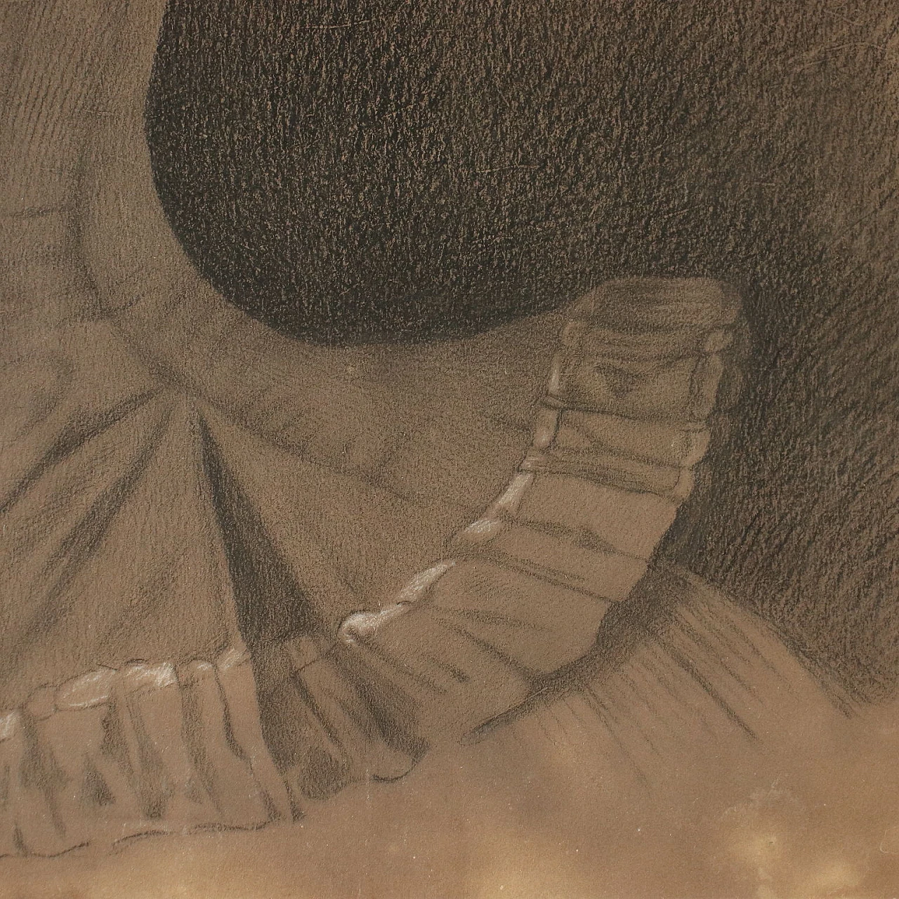 E. Bianchi, ritratto di giovane dama, disegno a tecnica mista, '800 6