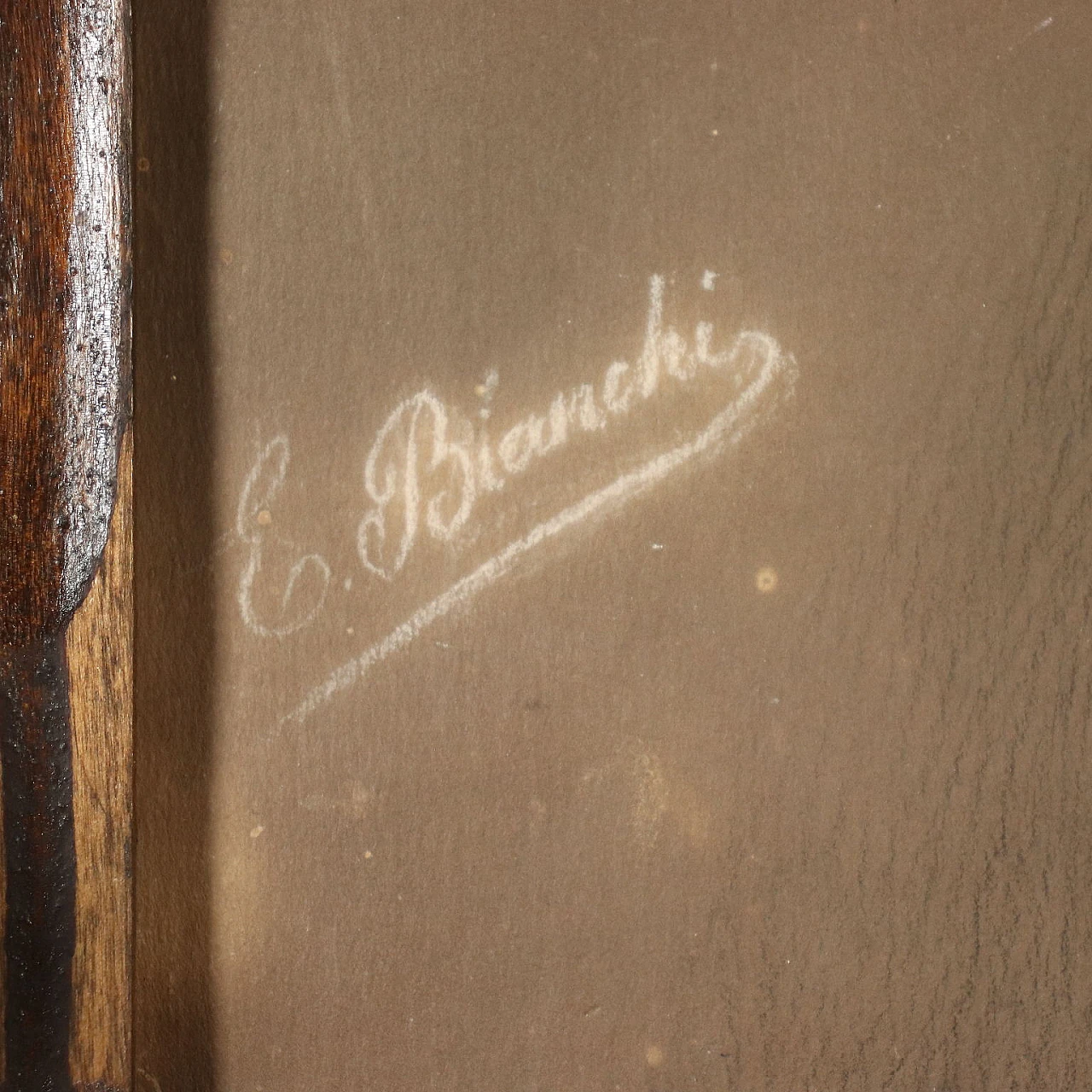 E. Bianchi, ritratto di giovane dama, disegno a tecnica mista, '800 7