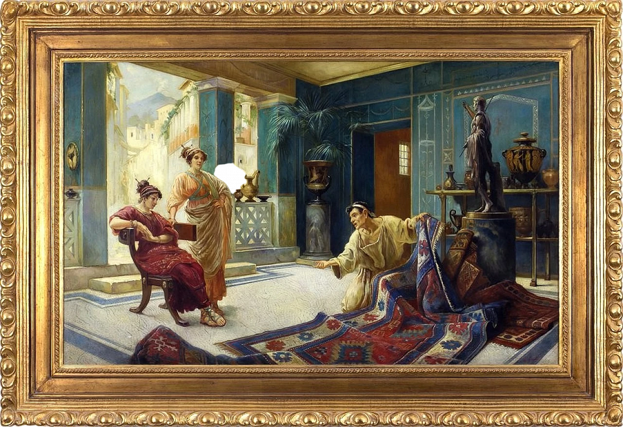 Carpet seller in Pompei by Angelo Granati, oil on canvas, 19th century 7