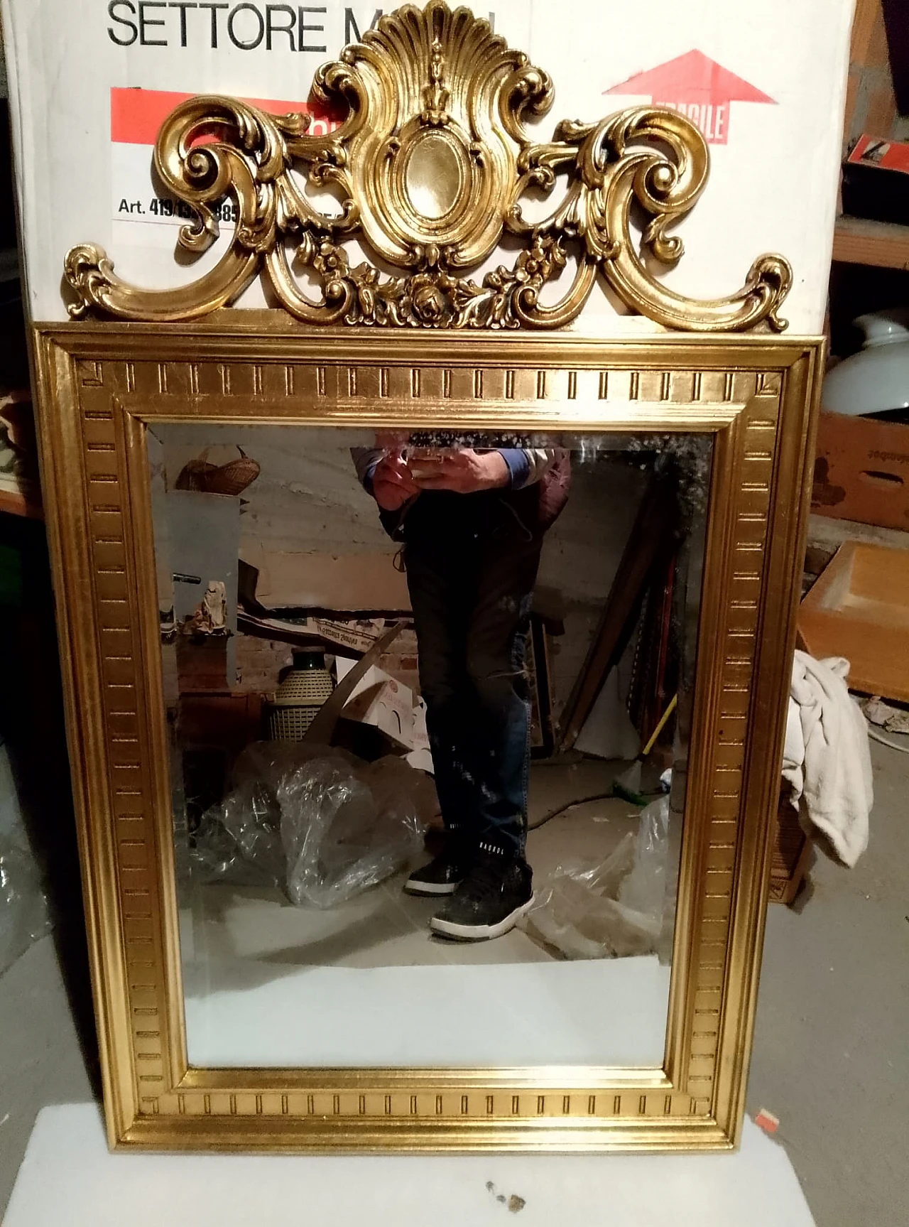 Specchiera stile barocco, anni '50 1