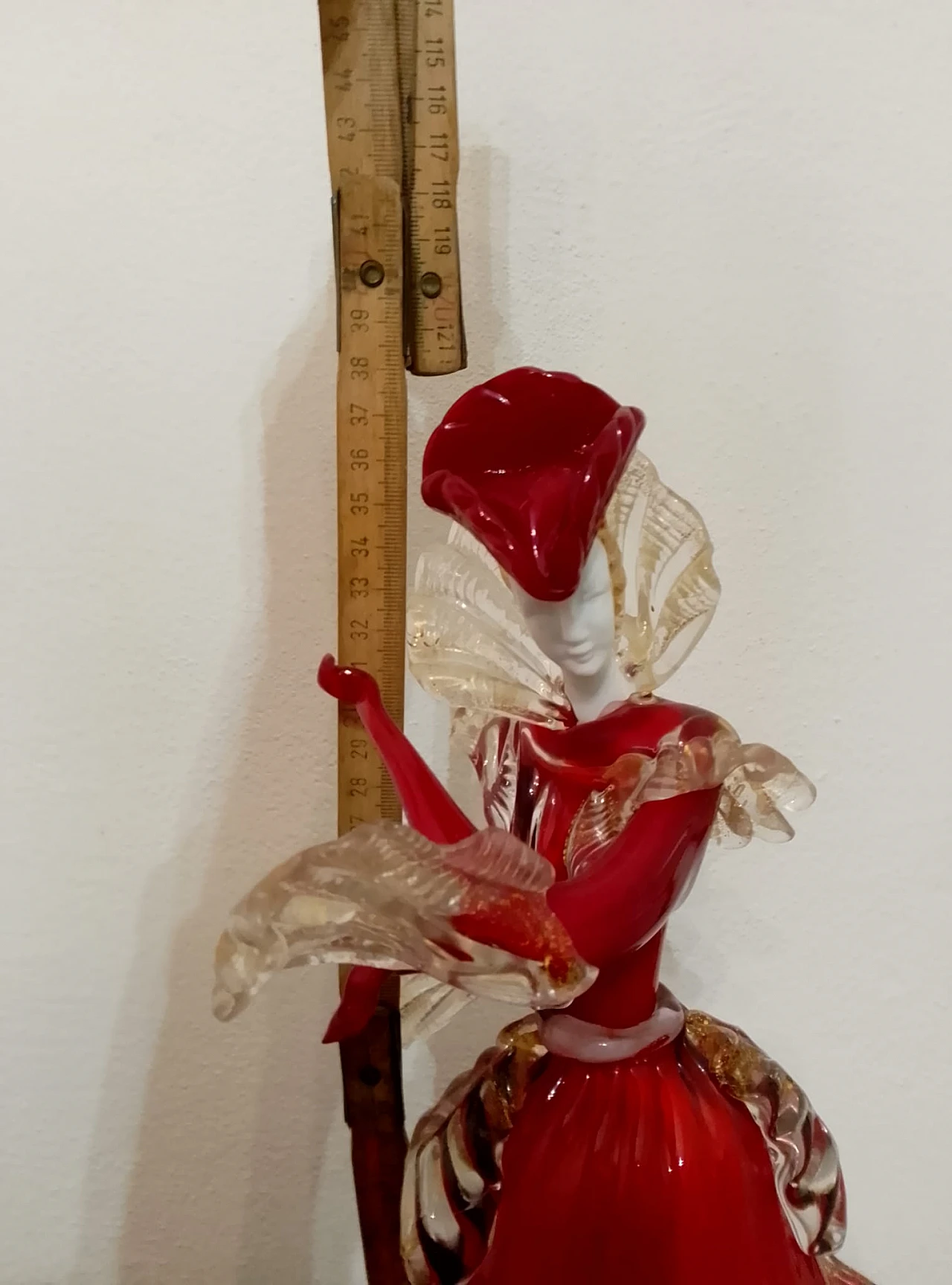 Coppia damine goldoniane in vetro di Murano, '900 5