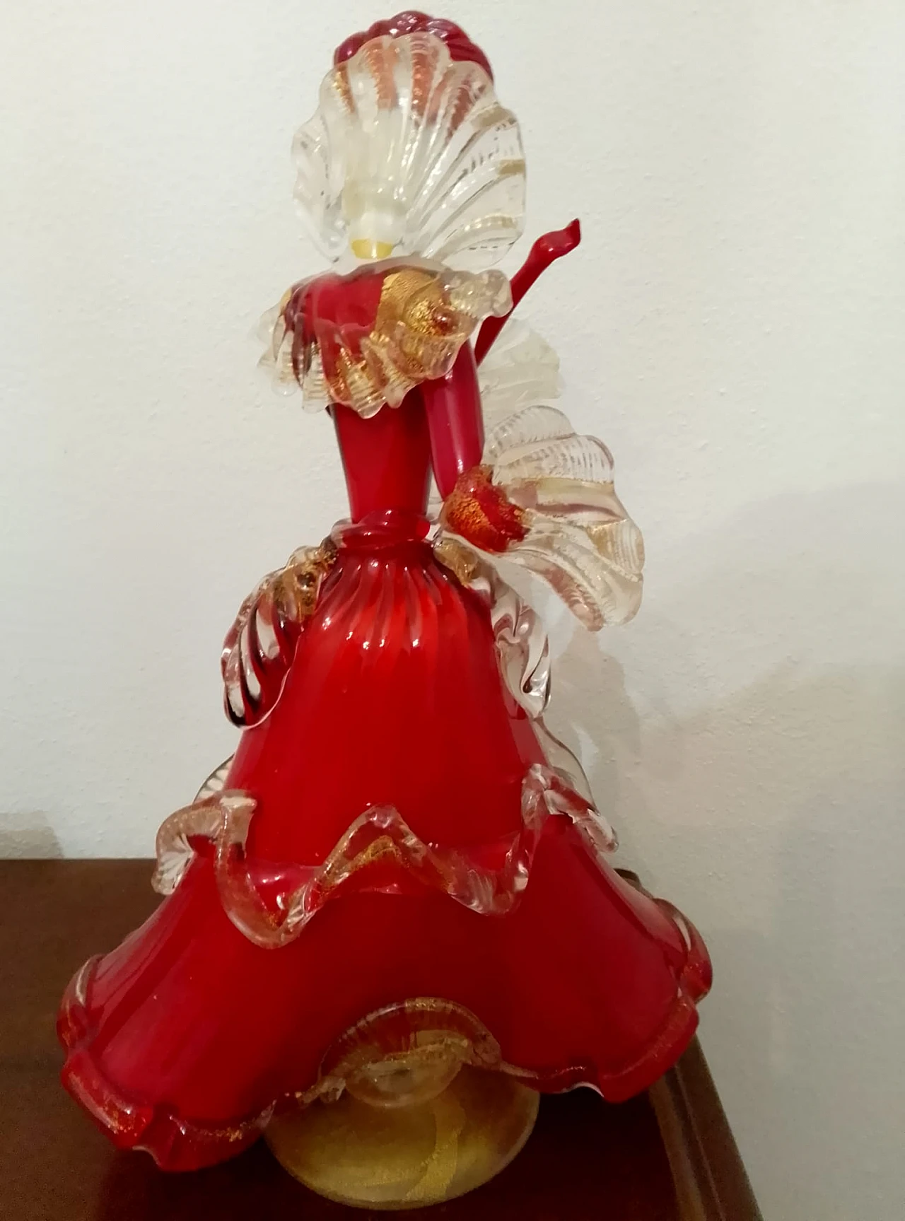 Coppia damine goldoniane in vetro di Murano, '900 9