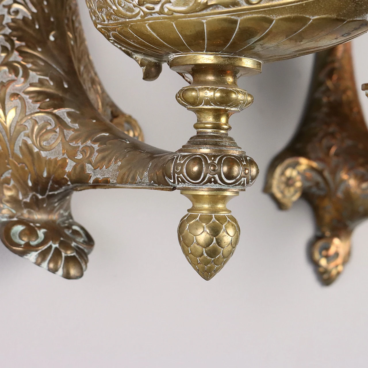 Pair of wall oil lamps in green glass by Wild & Wessel, 19th century 7