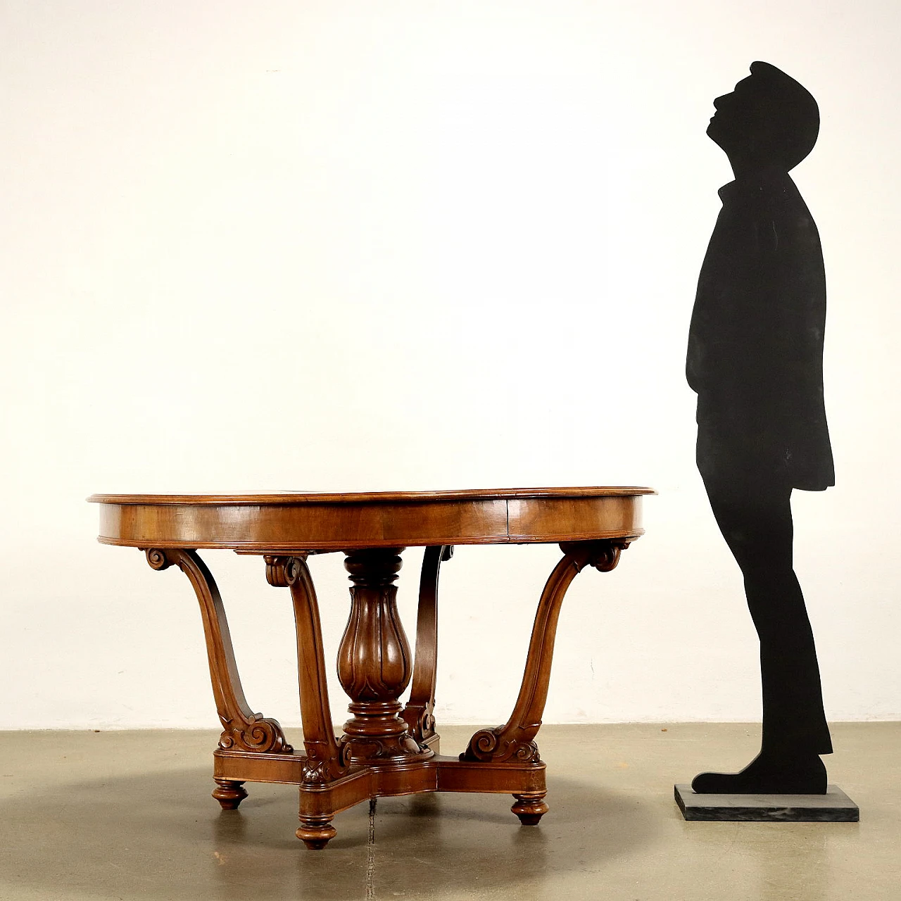 Tavolo a cestello allungabile in noce, seconda metà dell'800 2