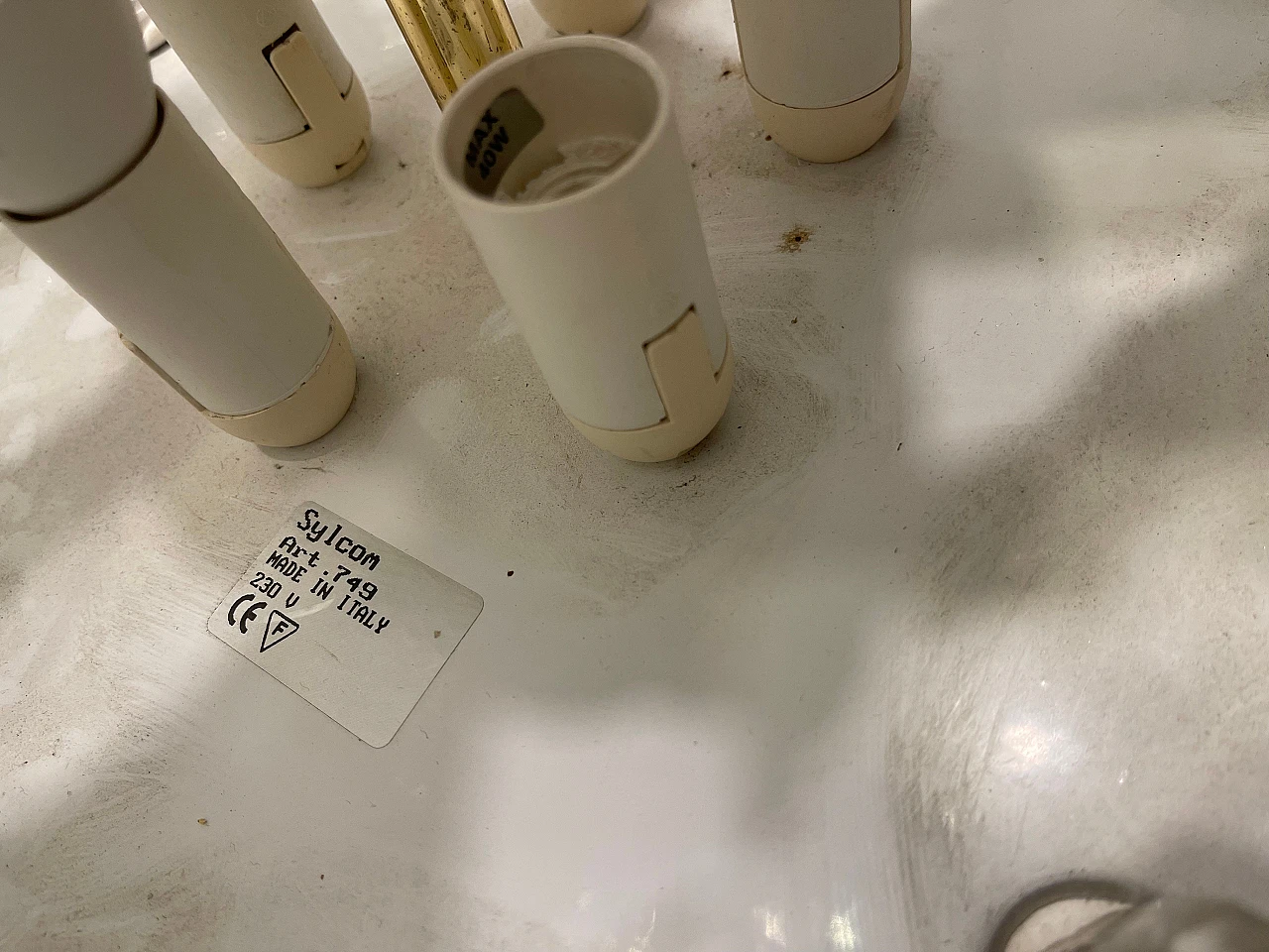 Pair of Murano frosted glass chandeliers by Sylcom Murano, 1970's 9