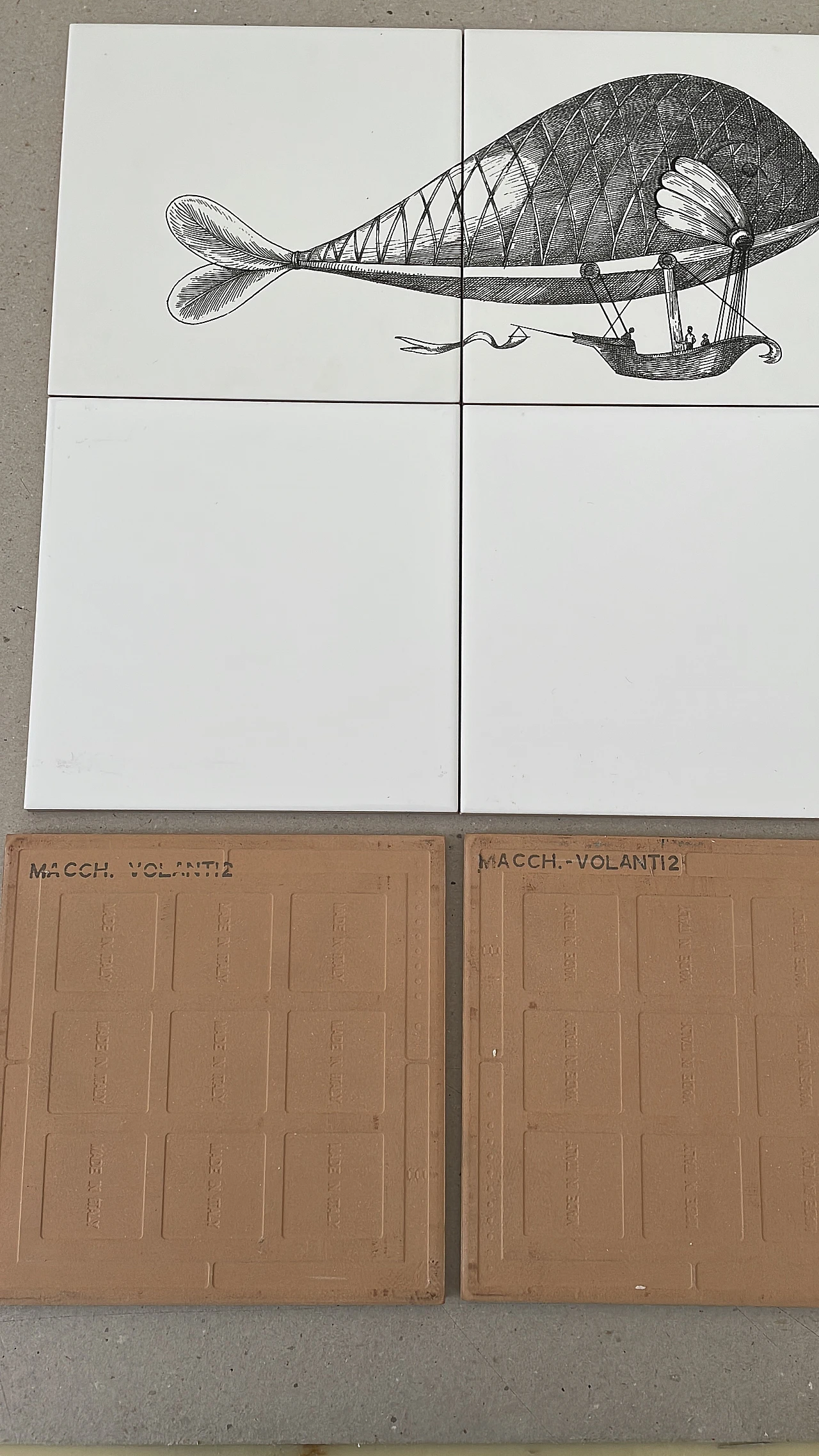 Fornasetti Macchine Volanti tiles, 2000 5